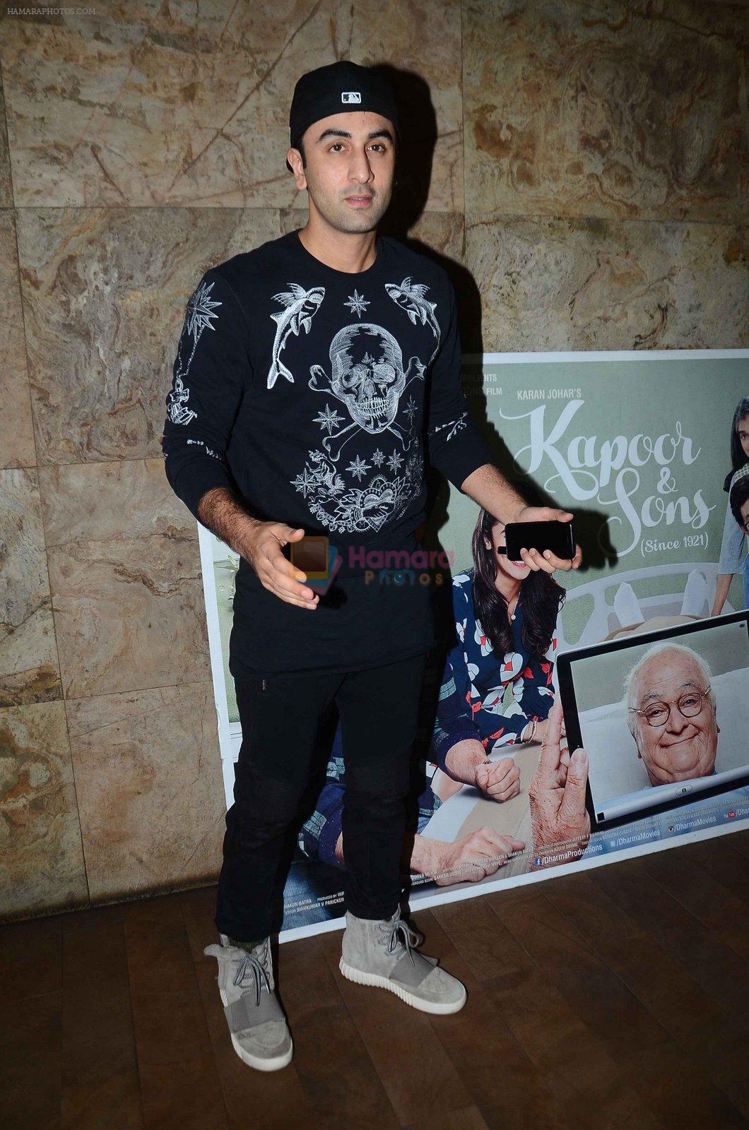 Ranbir Kapoor at Kapoor n Sons screening in Mumbai on 16th March 2016