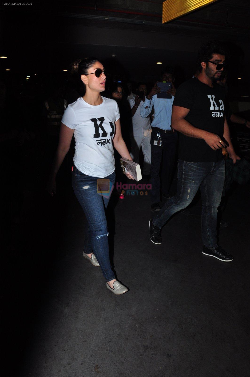 Kareena Kapoor and Arjun Kapoor return from Ahmedabad on 21st March 2016