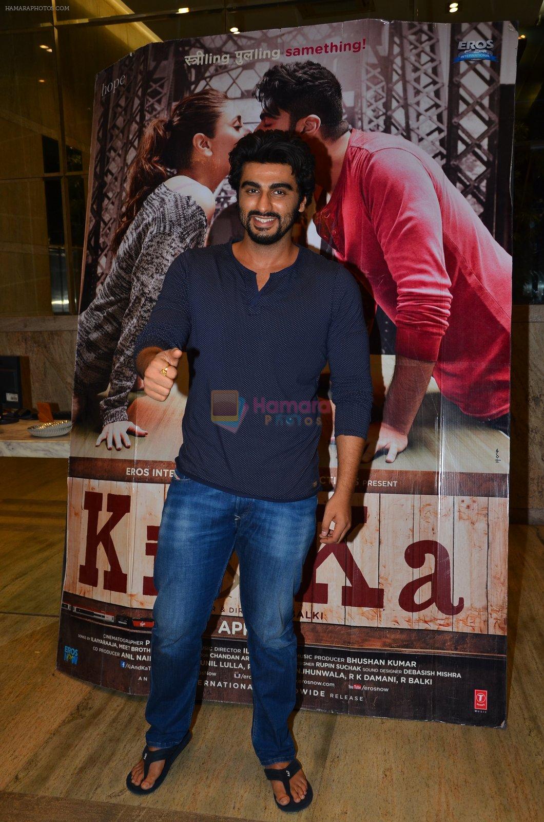 Arjun Kapoor at Ki and Ka screening in Mumbai on 23rd March 2016