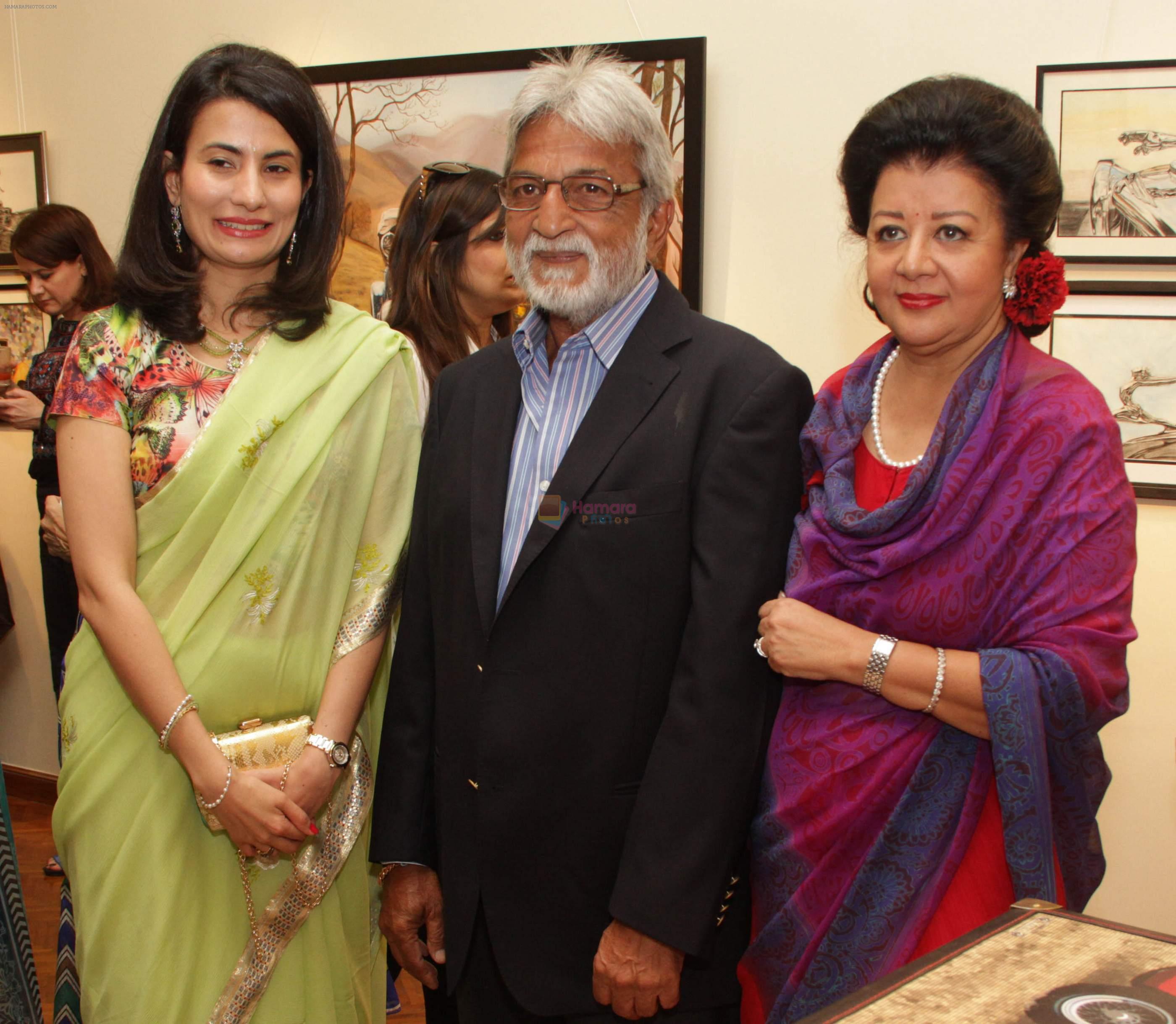 princess Vidita Singh of barwani ,maharaj Sangram Gaekwad of baroda & princess Asharaje Gaekwad of baroda at Royals Art Exhibition on 30th March 2016