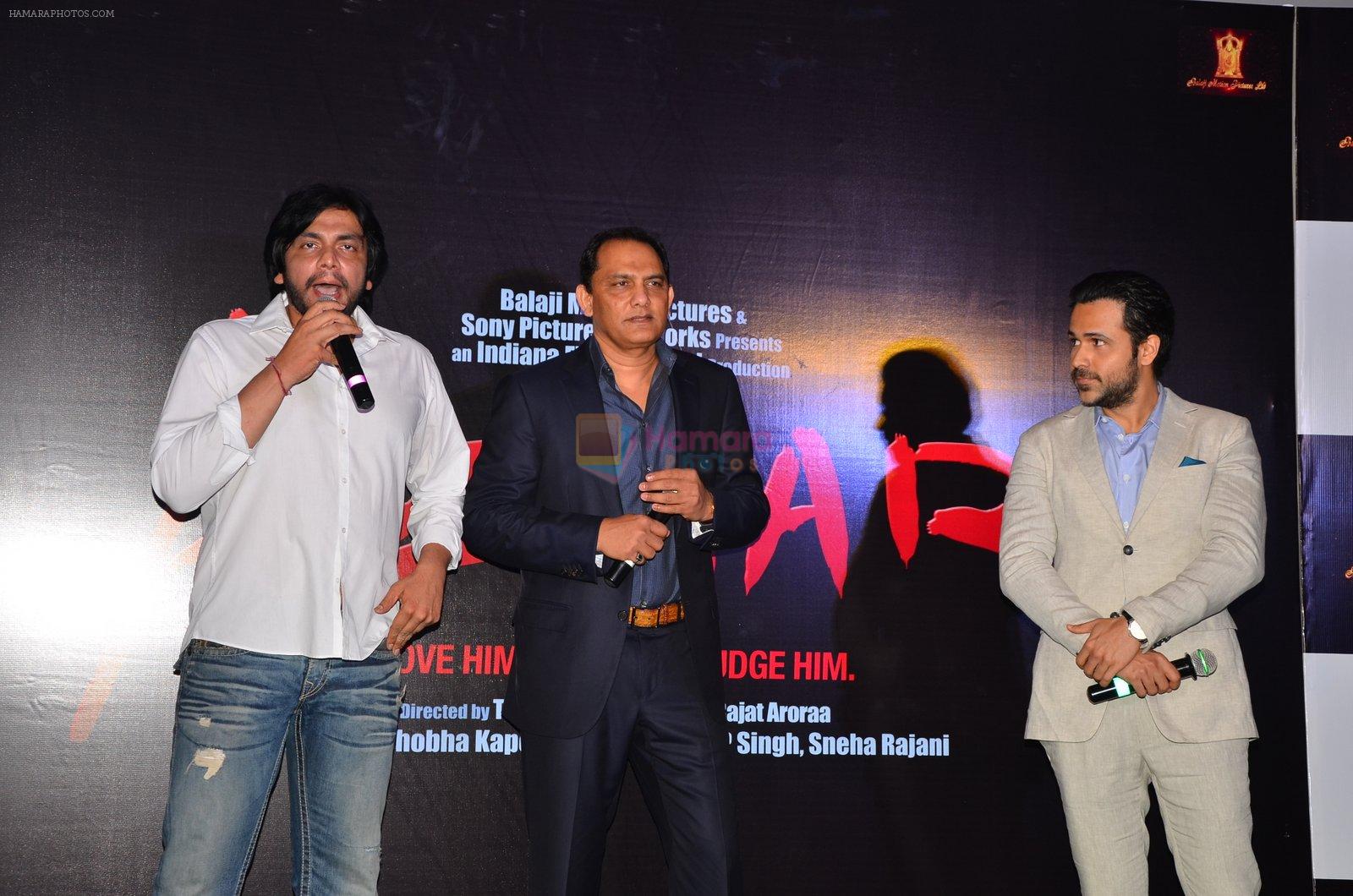 Tony D'souza, Mohammad Azharuddin, Emraan Hashmi at Trailer launch of Azhar on 1st April 2016
