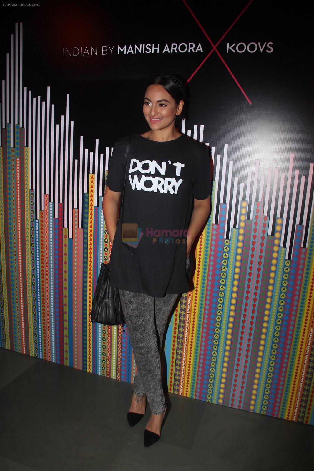 Sonakshi Sinha at Indian by Manish Arora for Koovs.com on 1st April 2016