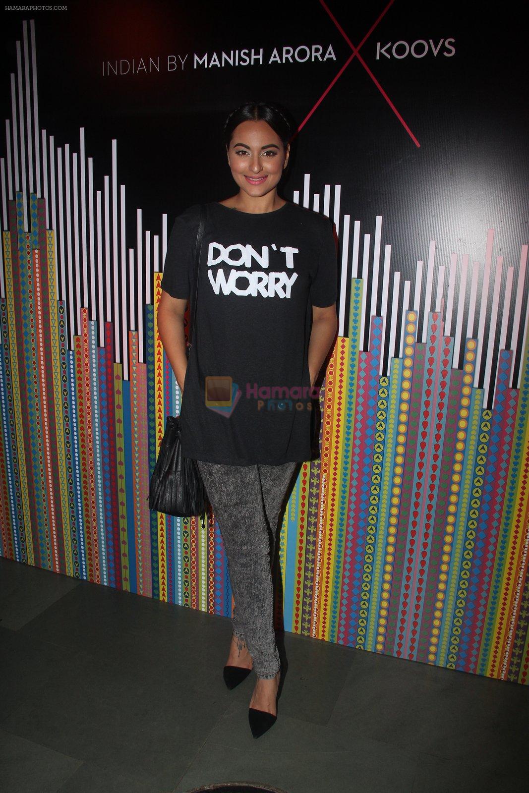 Sonakshi Sinha at Indian by Manish Arora for Koovs.com on 1st April 2016