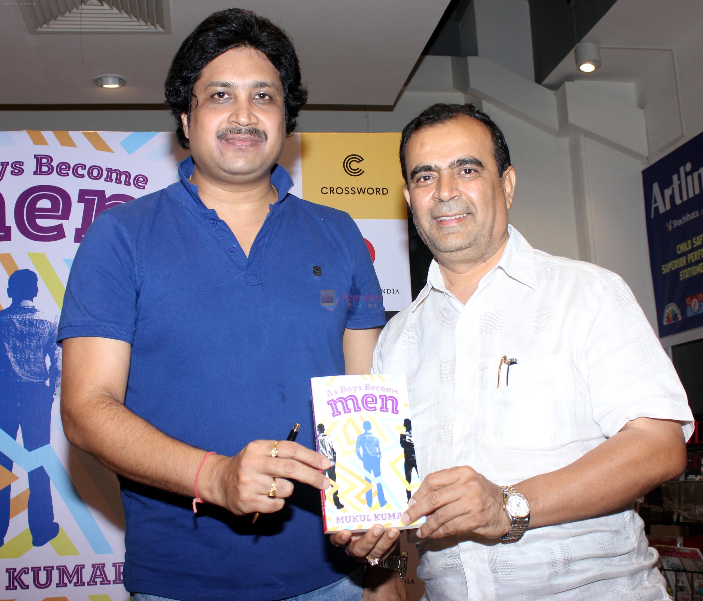 mukul kumar & yogesh lakhani at the launch of book As Boy become Men written by Indian railway officer Mukul Kumar in Crosswords on 6th April 2016