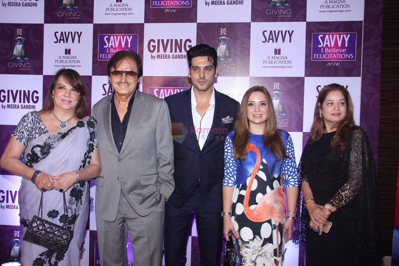 Sanjay Khan, Zarine Khan, Zayed Khan at Savvy Magazine covers celebrations in Mumbai on 9th April 2016