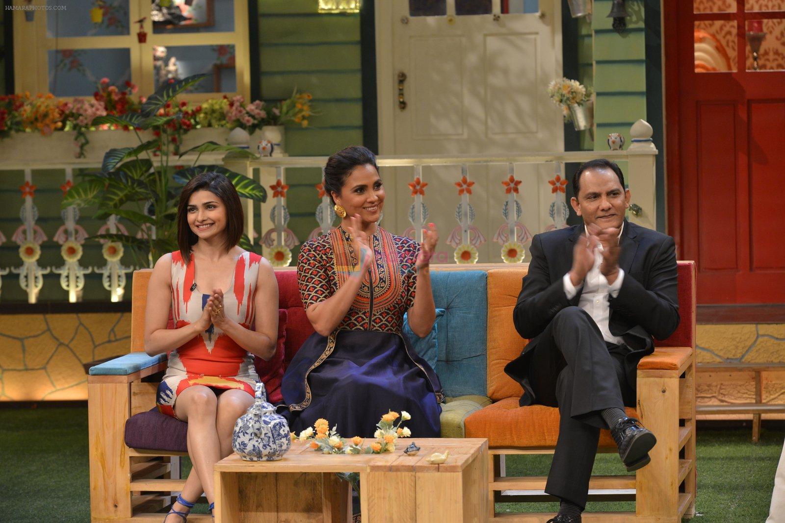 Prachi Desai, Lara Dutta, Mohammad Azharuddin at the promotion of Azhar on location of The Kapil Sharma Show on 22nd April 2016