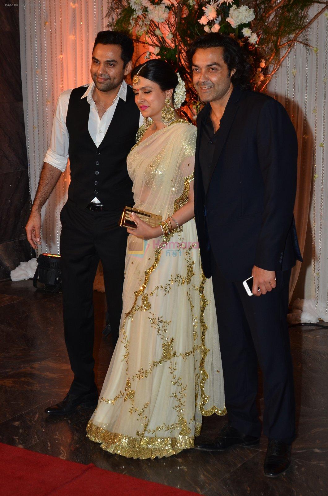 Abhay Deol,Bobby Deol at Bipasha Basu and Karan Singh Grover's Wedding Reception on 30th April 2016