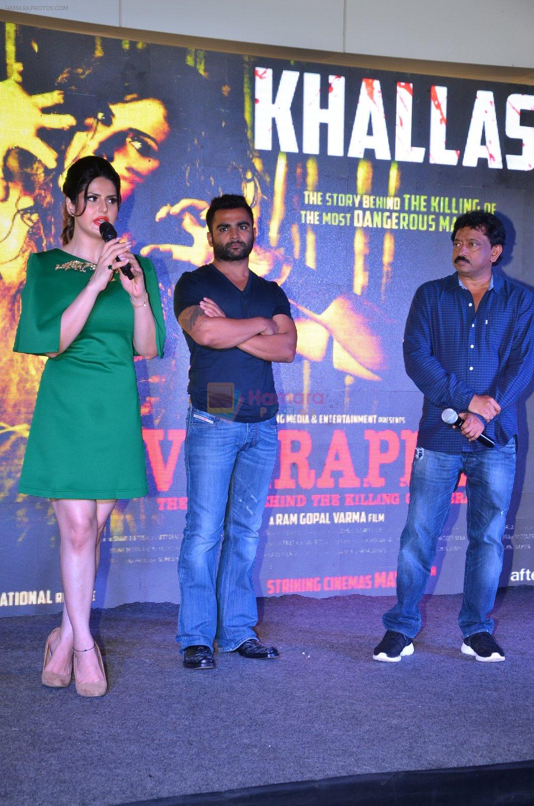 Zarine Khan, Sachiin Joshi, Ram Gopal Varma at Khallas song launch from film Veerappan in Mumbai on 14th May 2016