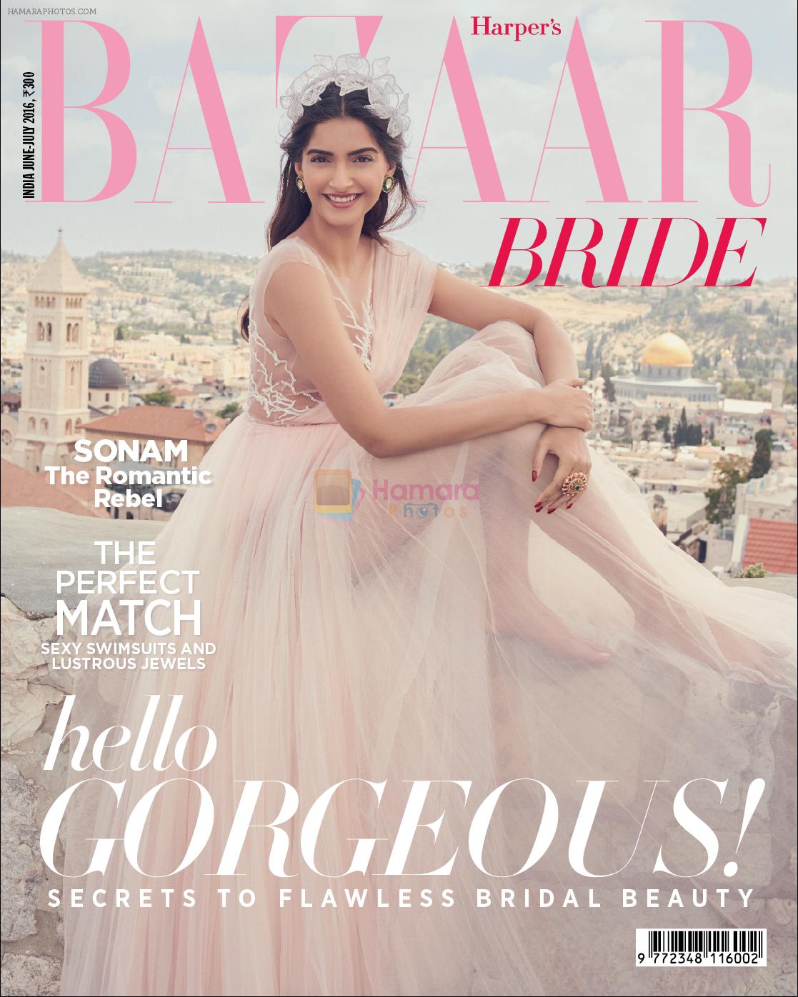 Sonam Kapoor on the cover of Harper's Bazaar Bride double issue - June-July 2016