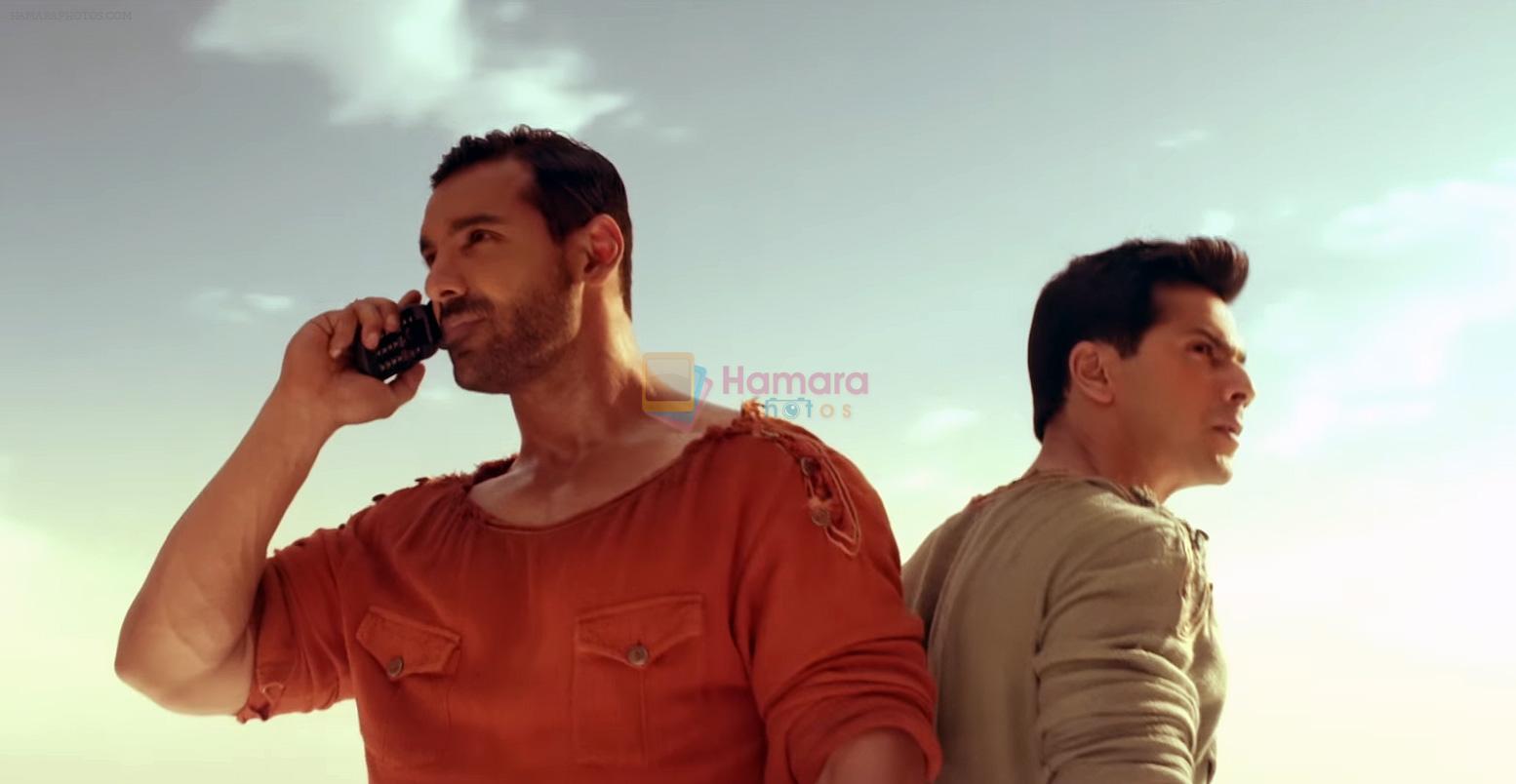 John Abraham, Varun Dhawan in Dishoom Movie Still