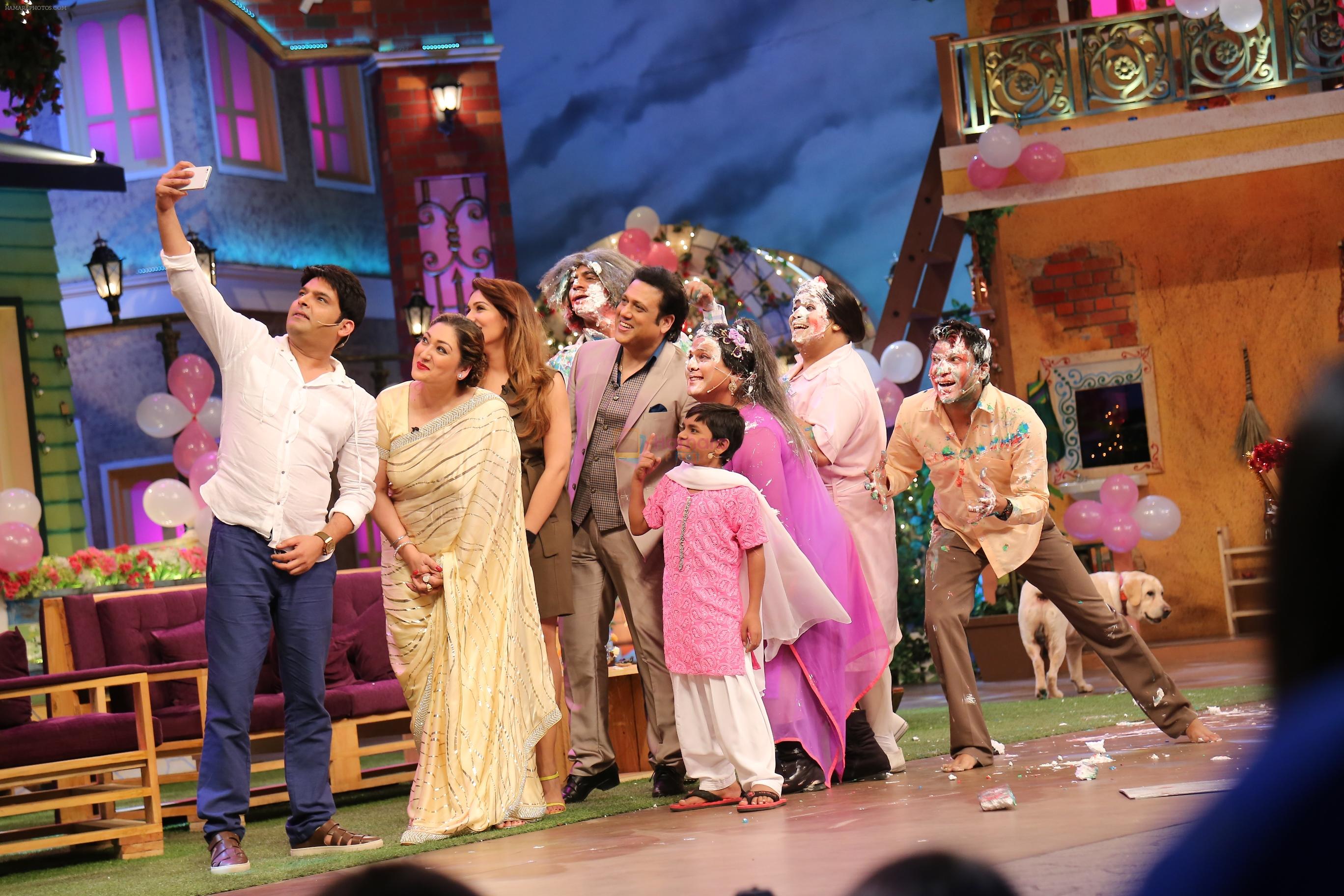 Govinda, Sunita Ahuja, Tina Ahuja, Kapil Sharma on the sets of The Kapil Sharma show on 22nd June 2016.