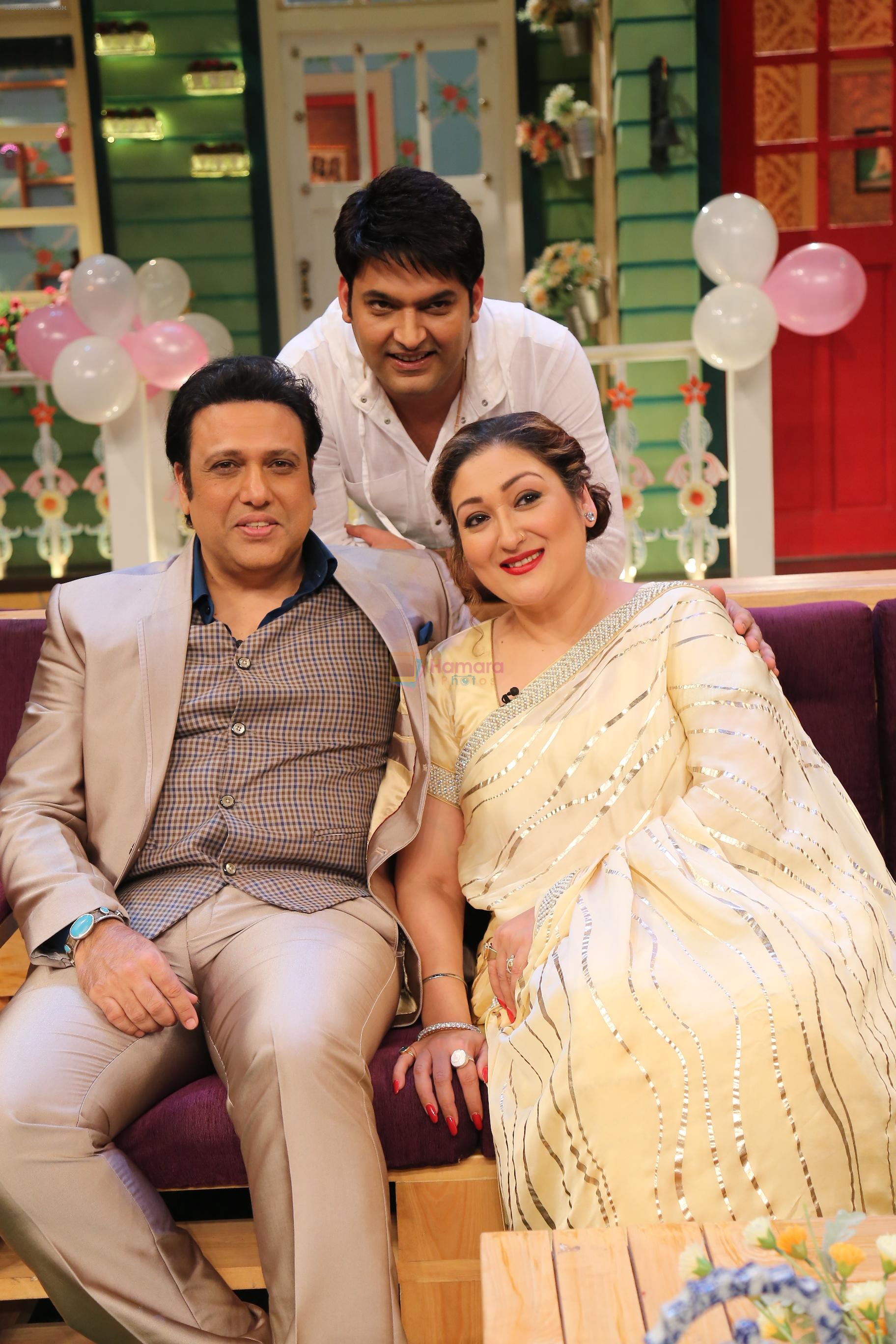 Govinda, Sunita Ahuja on the sets of The Kapil Sharma show on 22nd June 2016.