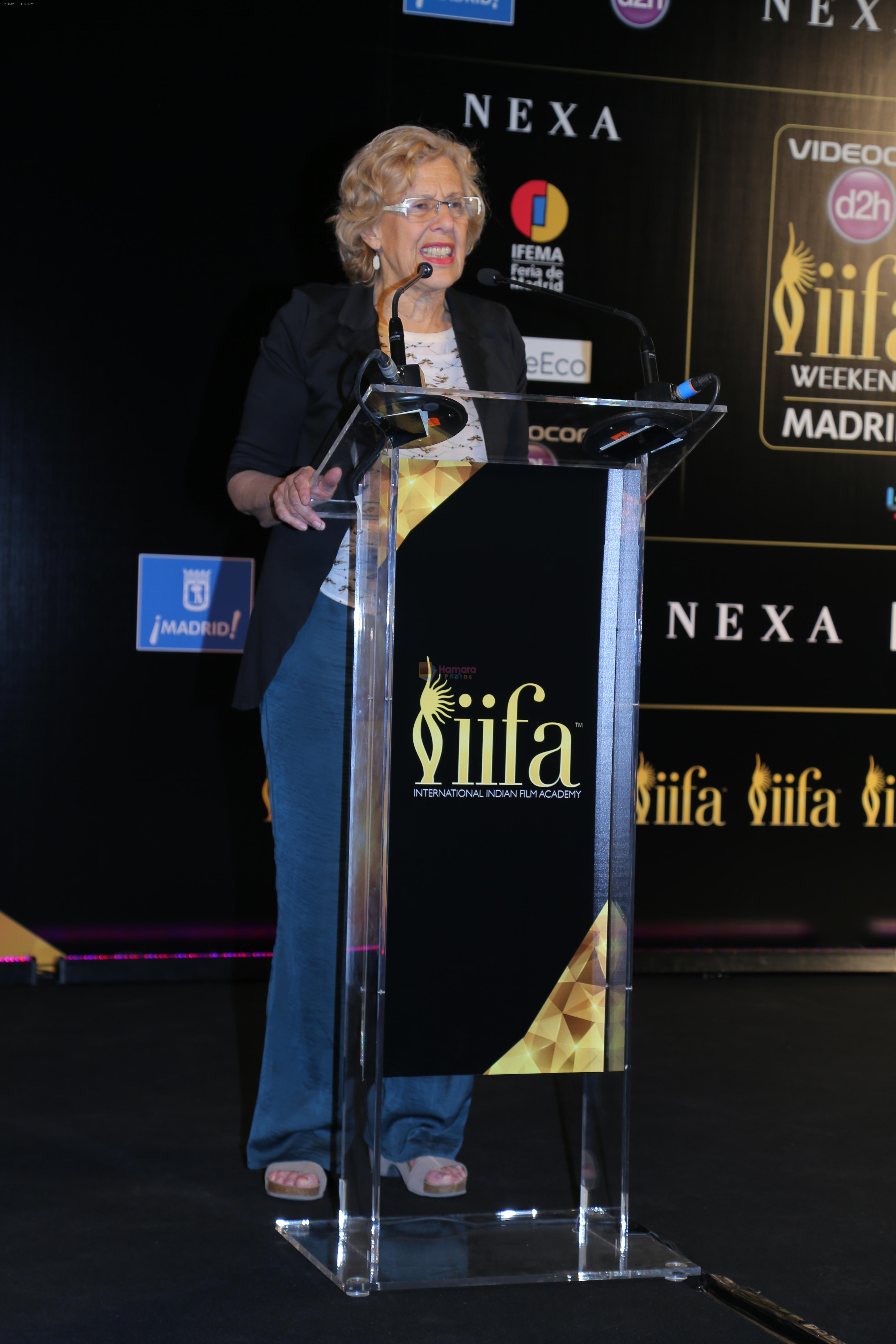 Mayor Manuela Carmena at the IIFA 2016 Opening Press Conference in Madrid