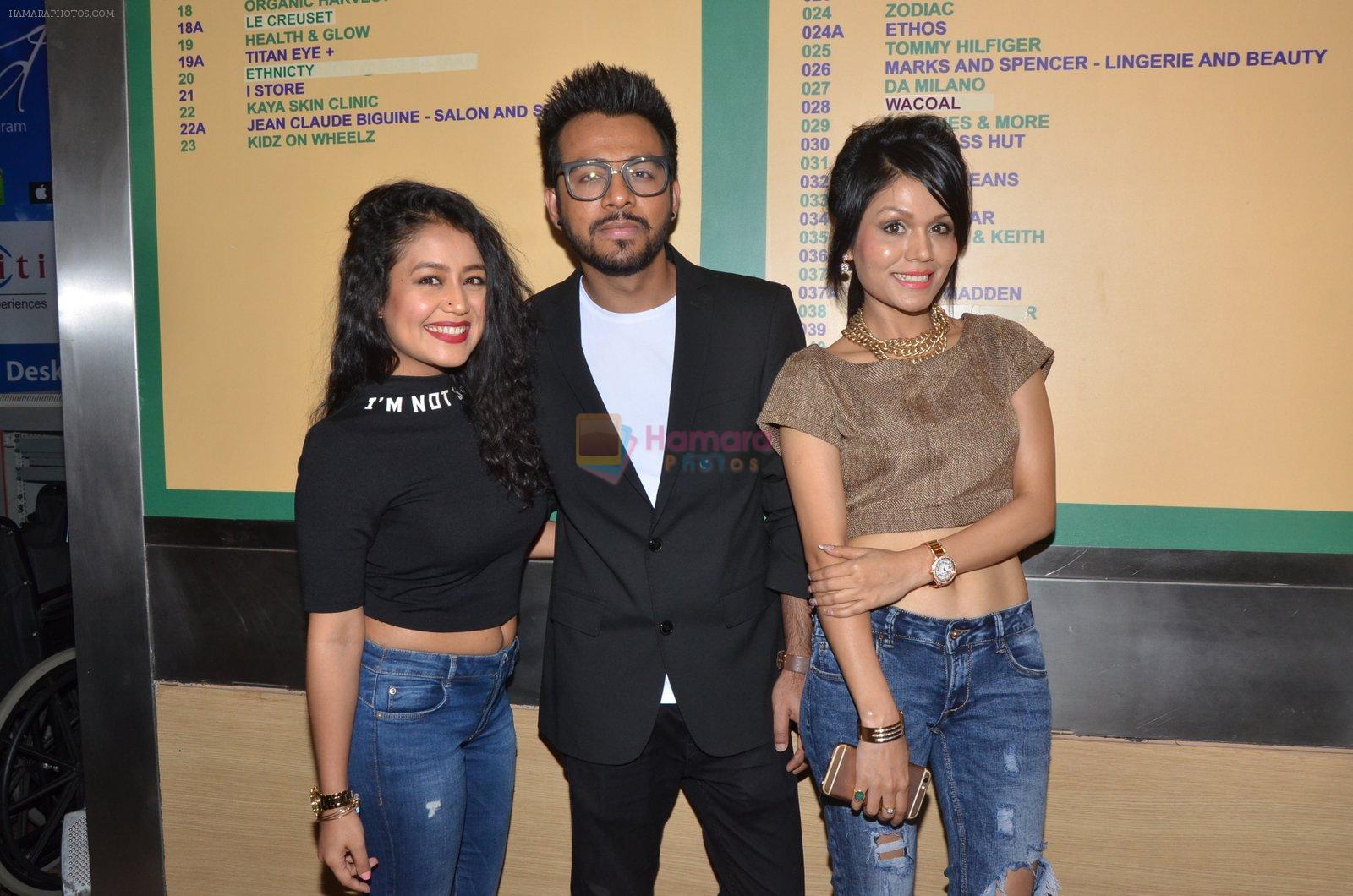 Bollywood singers Neha Kakkar, Tony Kakkar and Sonu Kakkar during the music launch of the film Fever in Mumbai, India on June 24, 2016