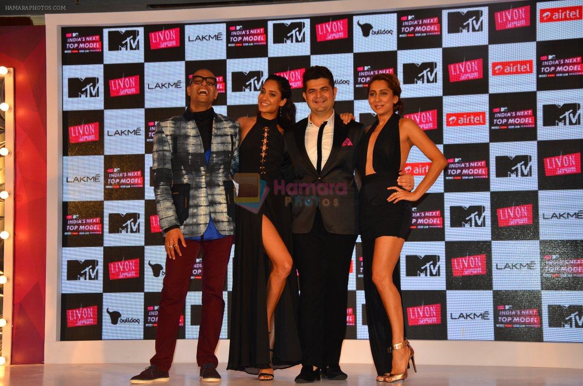 Lisa Haydon, Anusha Dandekar, Dabboo Ratnani and Neeraj Gaba at the Launch of MTV's India's Next Top Model Hunt Season 2 in The Leela Hotel on 30th June 2016