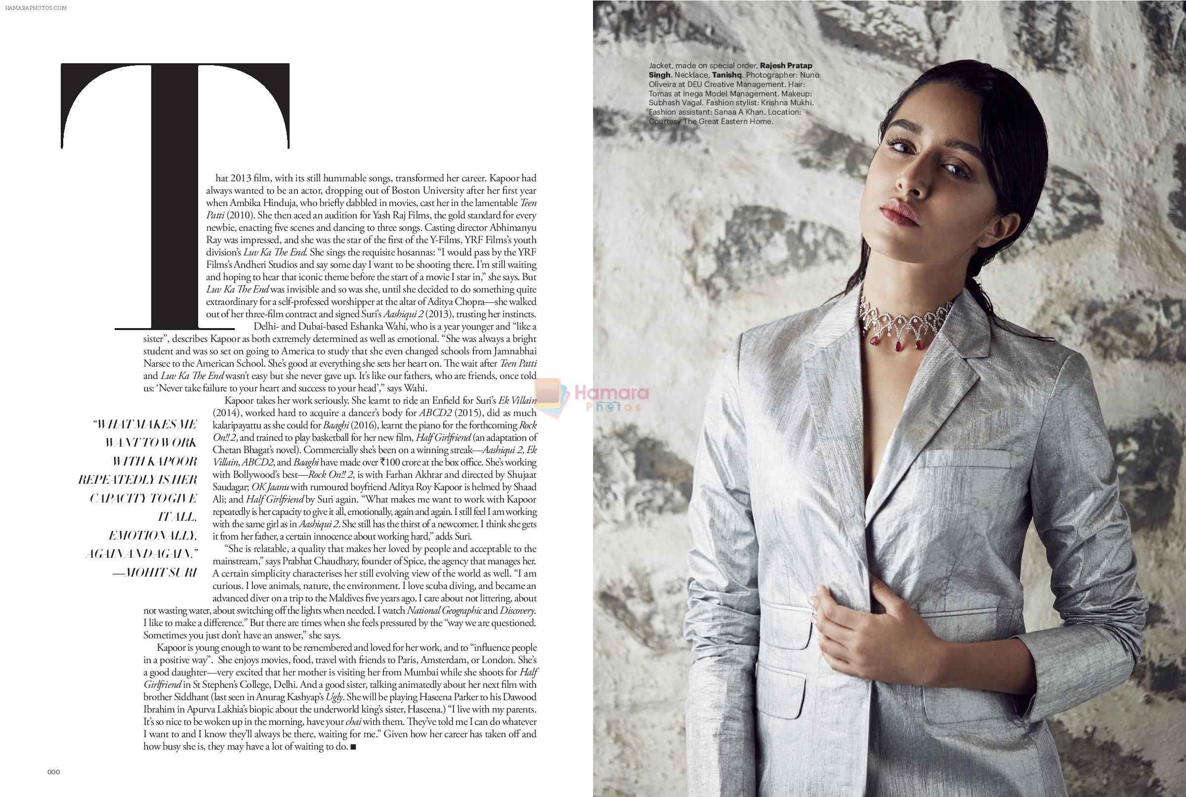 Shraddha Kapoor at the Cover Story on Page 3 of Harper's Bazaar July 2016
