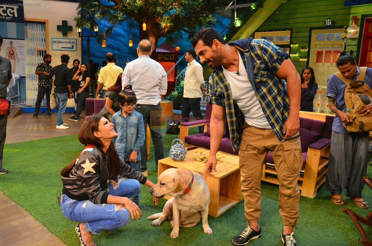 Jacqueline Fernandez, John Abraham promote Dishoom on the sets of The Kapil Sharma Show on 17th July 2016