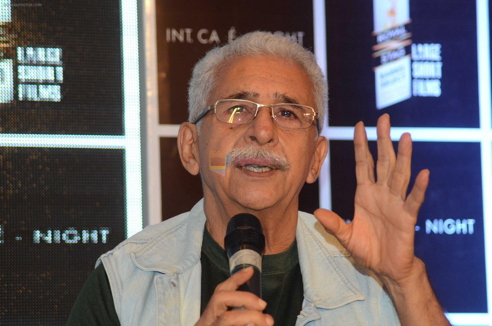 Naseeruddin Shah at Media interaction & screening of short film Interior Cafe - Night in Mumbai on 18th July 2016