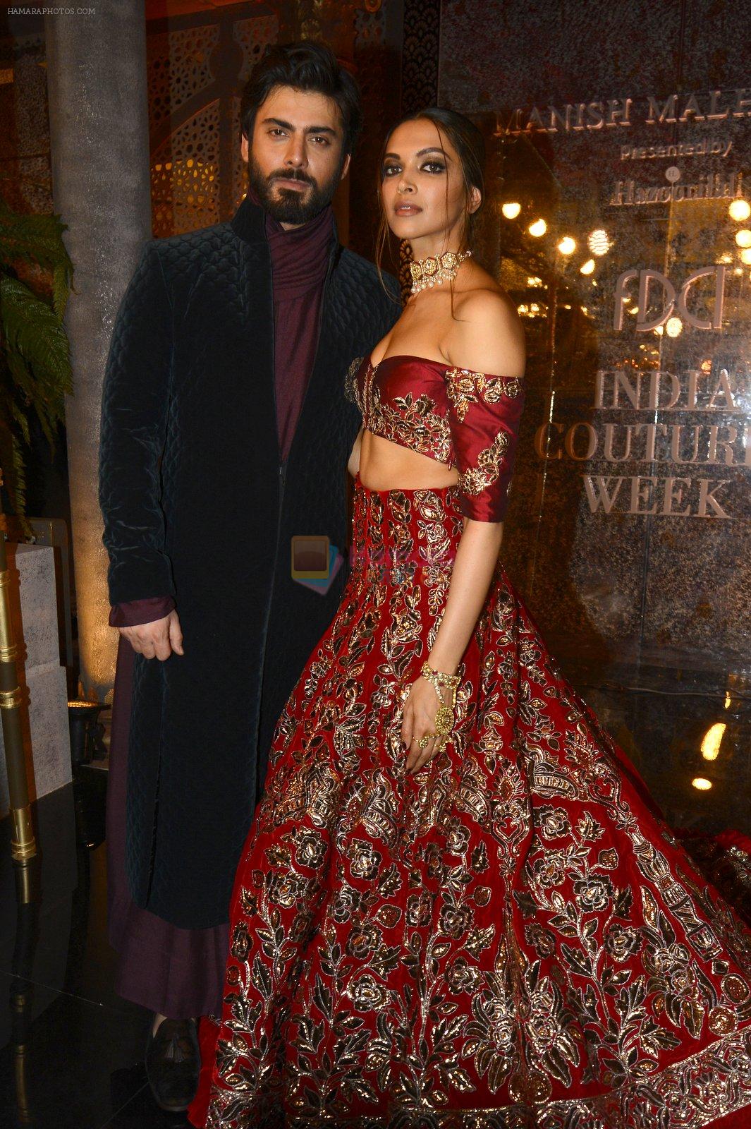 Fawad Khan, Deepika Padukone during the FDCI India Couture Week 2016 at the Taj Palace on July 21, 2016