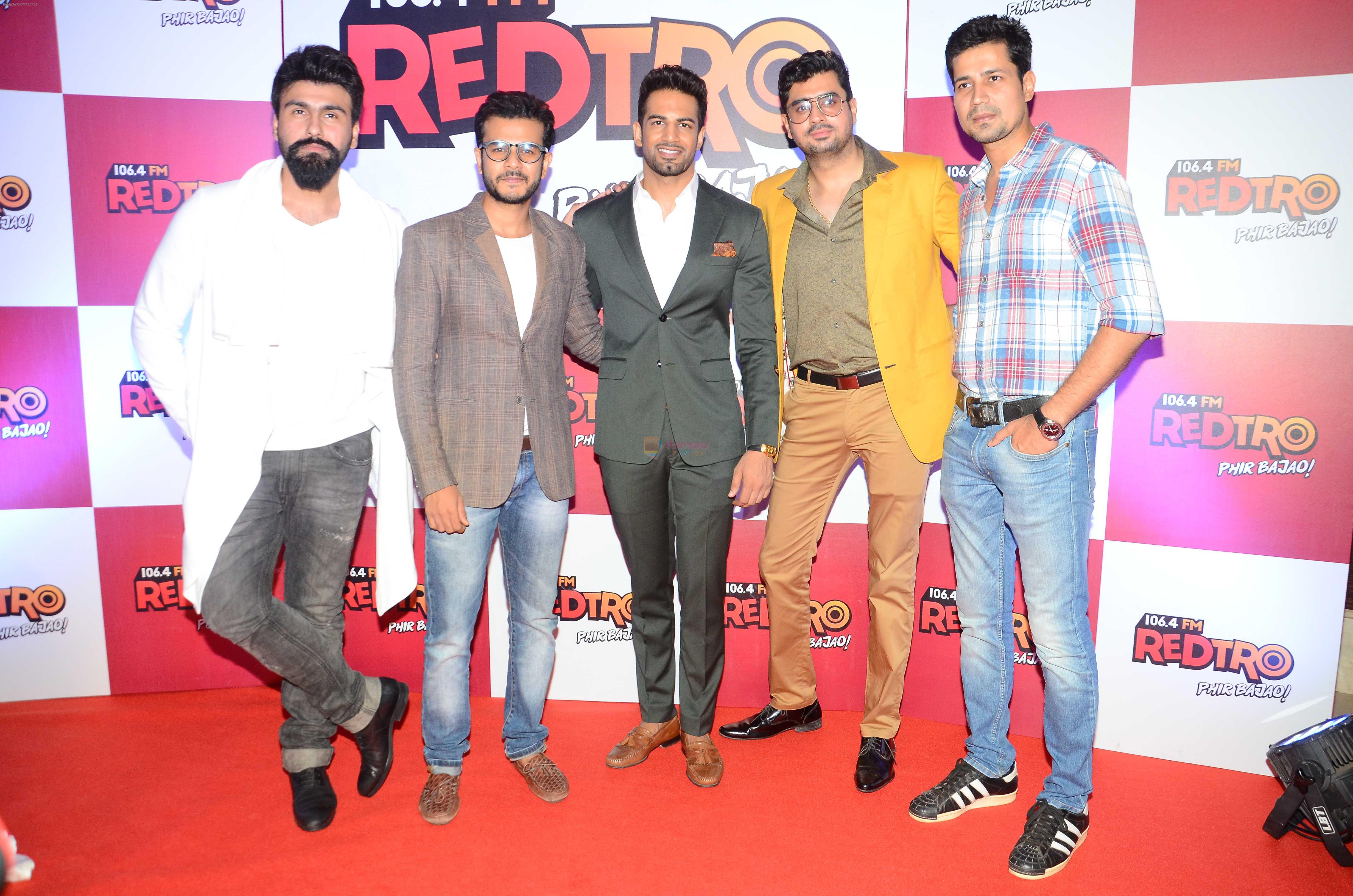 Aarya Babbar, Jay Soni, Sumeet Vyas, Pritam Singh, Upen Patel during the party organised by Red FM to celebrate the launch of its new radio station Redtro 106.4 in Mumbai India on 22 July 2016