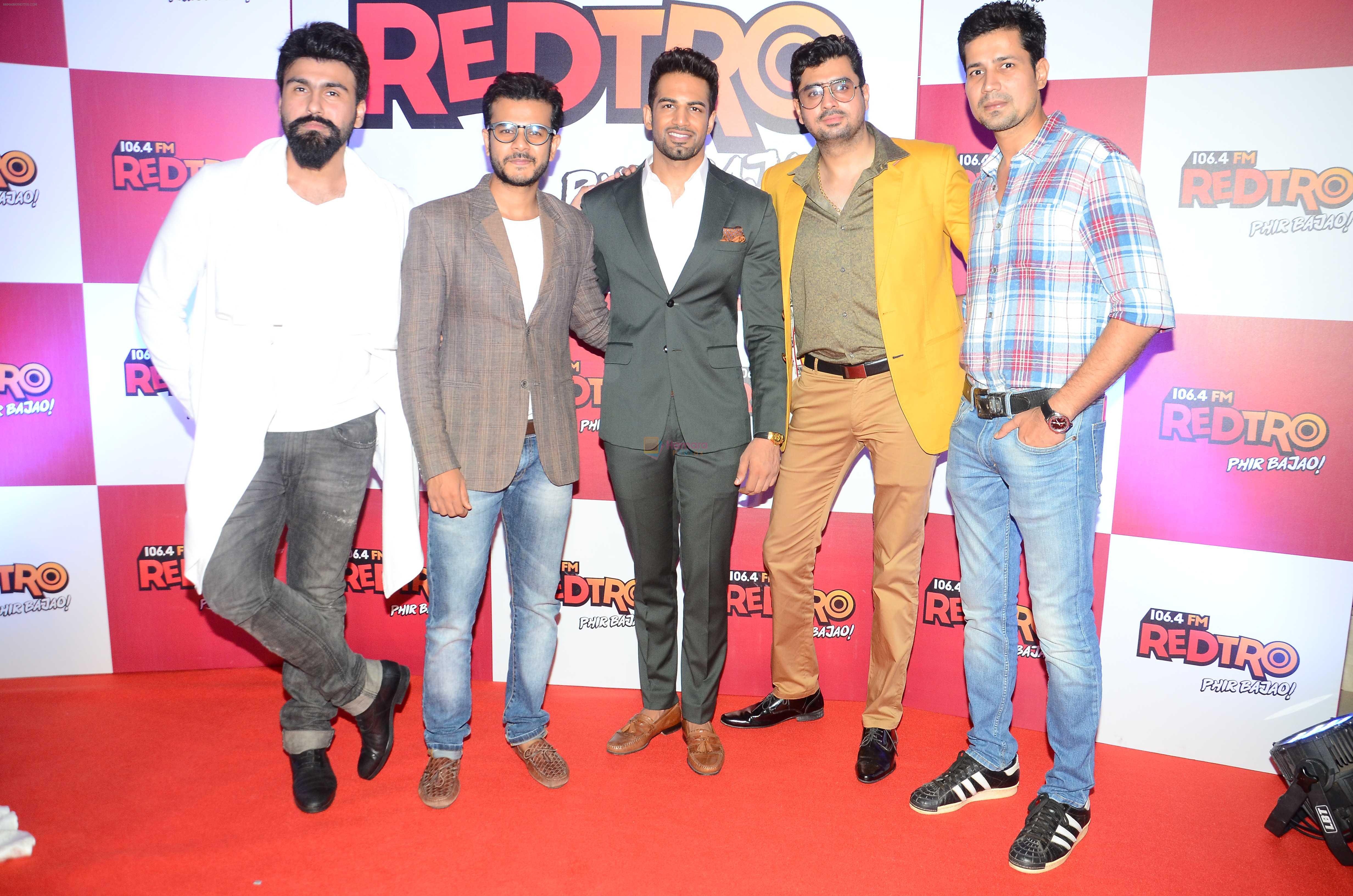 Aarya Babbar, Jay Soni, Sumeet Vyas, Pritam Singh, Upen Patel during the party organised by Red FM to celebrate the launch of its new radio station Redtro 106.4 in Mumbai India on 22 July 2016