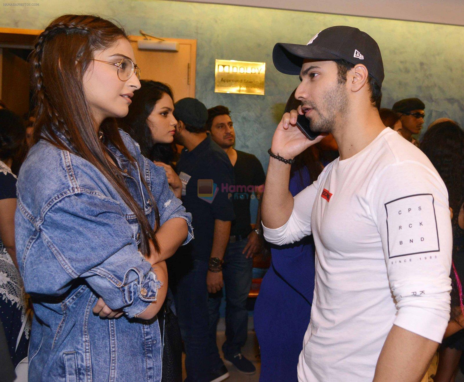 sonam,varun dhawan at Dishoom screening in yashraj, Mumbai on 28th July 2016