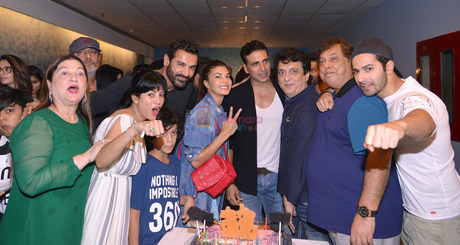 safaquat and warda nadiadwala,jhon,jaqline,akshay,sajid nadiadwala,david & varun dhawan at Dishoom screening in yashraj, Mumbai on 28th July 2016