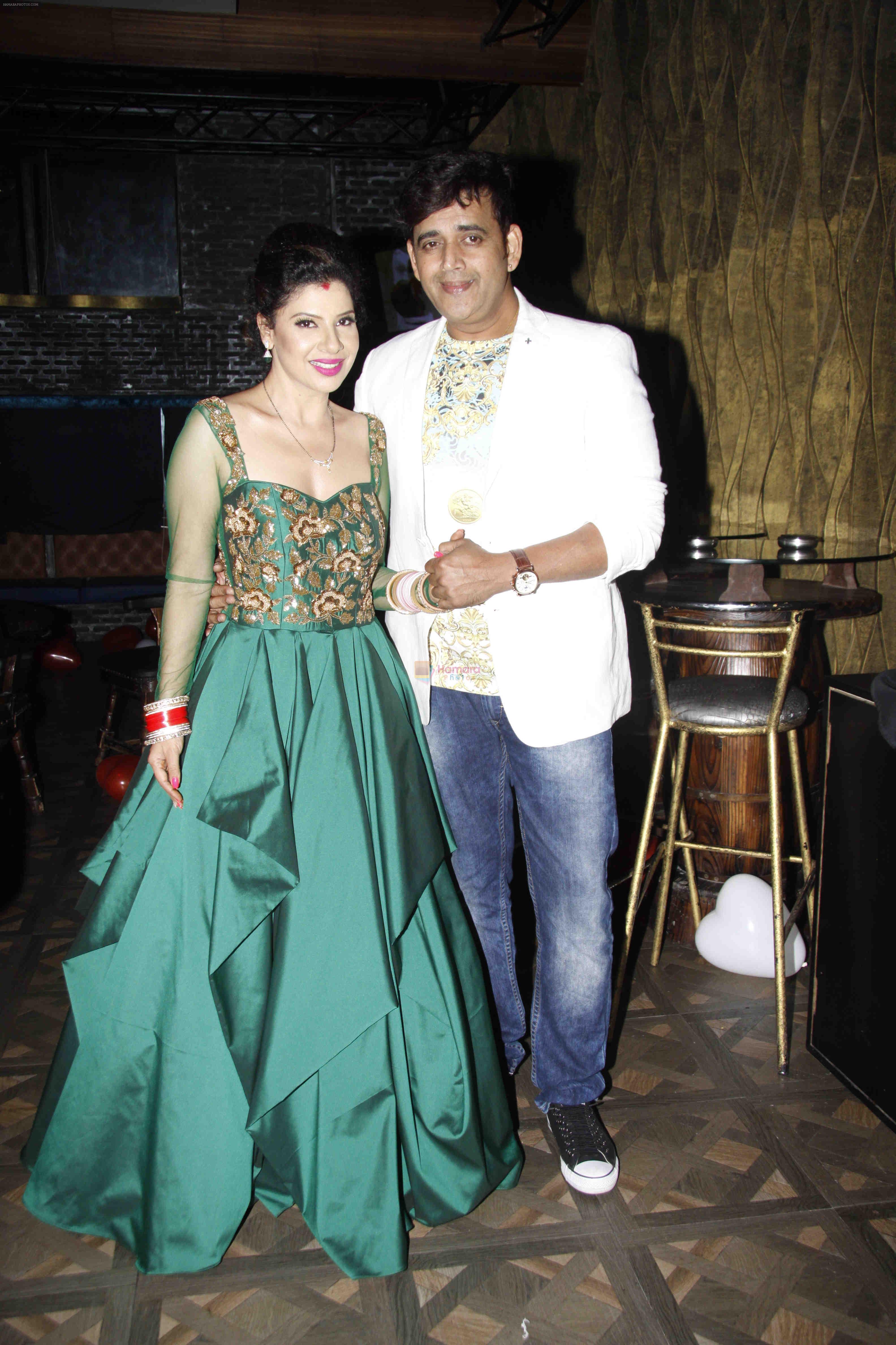 Ravi Kishan with Sambhavna at her post wedding celebrations red carpet at Bora Bora.