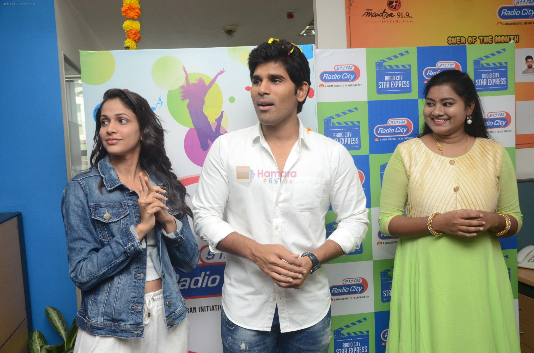 Allu Sirish and Lavanya Tripathi during the promotion of Telugu movie Srirastu Subhamastu at Radio City on 2nd August 2016