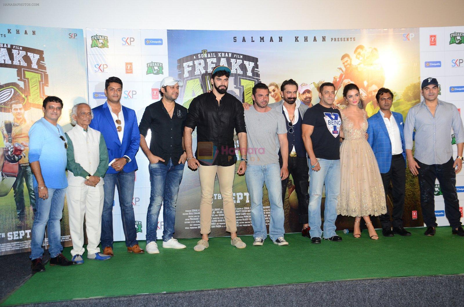 Salman Khan, Amy Jackson, Sohail Khan, Nawazuddin Siddiqui, Jas Arora, Nikitin Dheer, Arbaaz Khan at Freaky Ali trailer launch on 7th Aug 2016