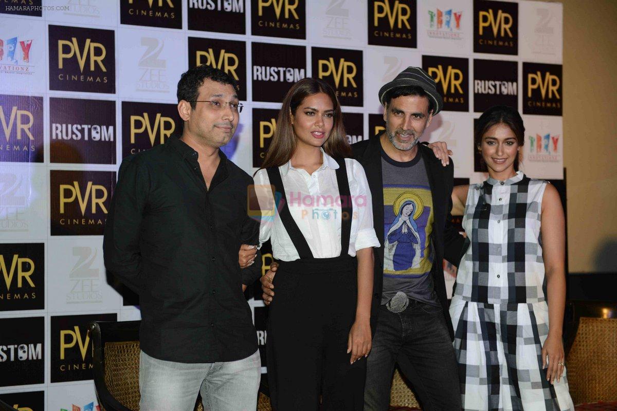 Akshay Kumar, Ileana D'Cruz, Esha Gupta, Tinu Suresh Desai at the Press Conference of Rustom in New Delhi on 8th Aug 2016