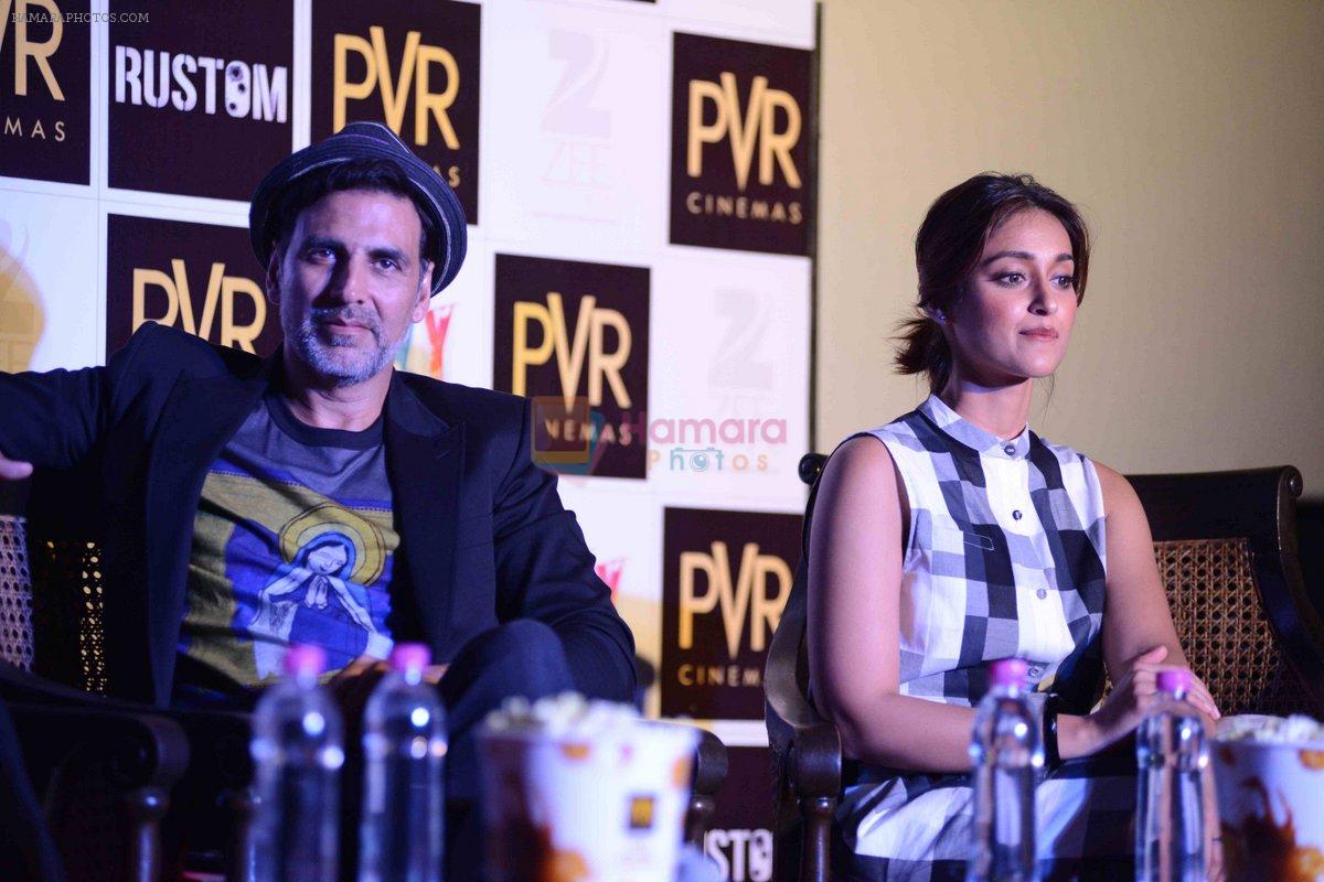 Akshay Kumar, Ileana D'Cruz, Esha Gupta at the Press Conference of Rustom in New Delhi on 8th Aug 2016