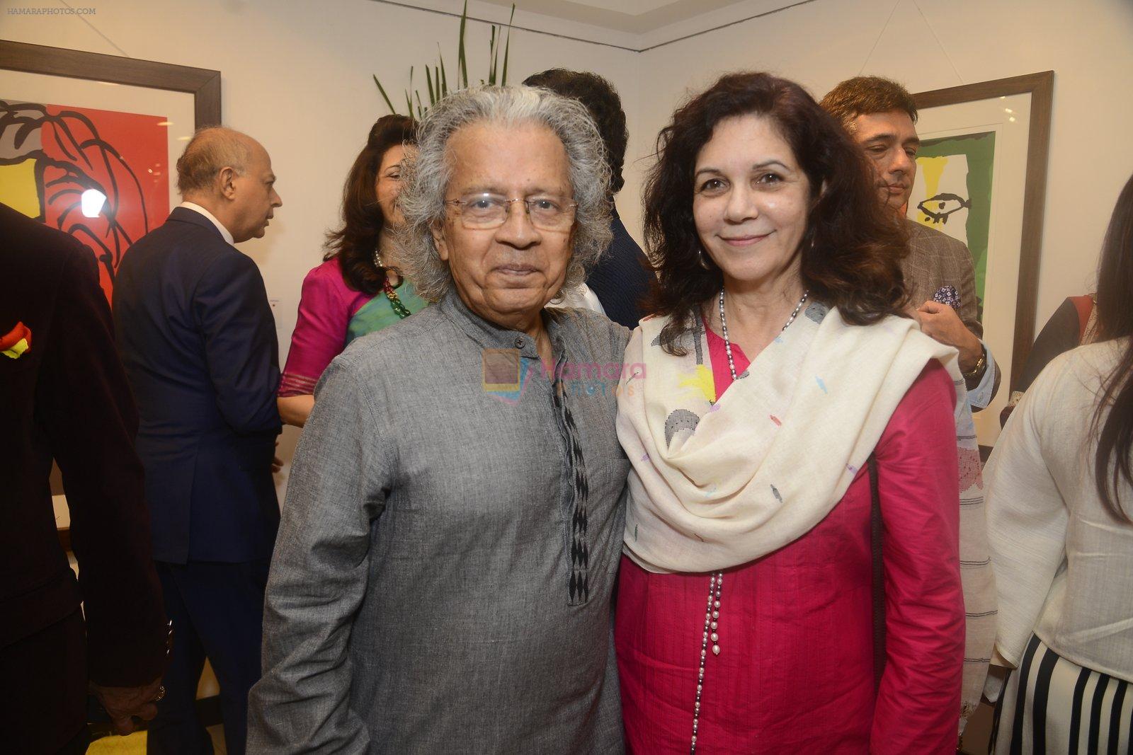 Anil dharker and amy fernades at Dilip De's art event on 16th Aug 2016