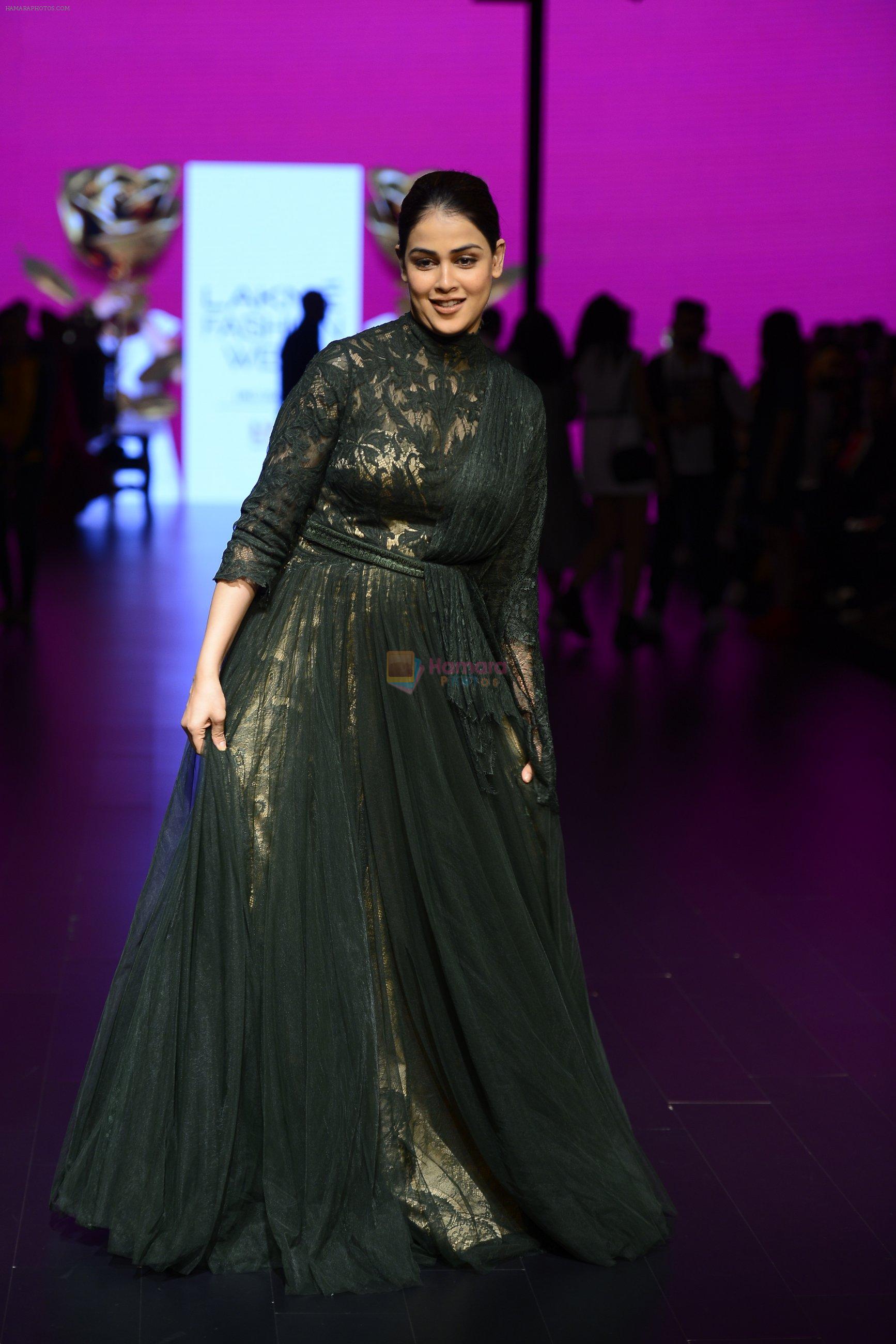 Genelia D Souza walk the ramp for Shantanu and Nikhil Show at Lakme Fashion Week 2016 on 27th Aug 2016