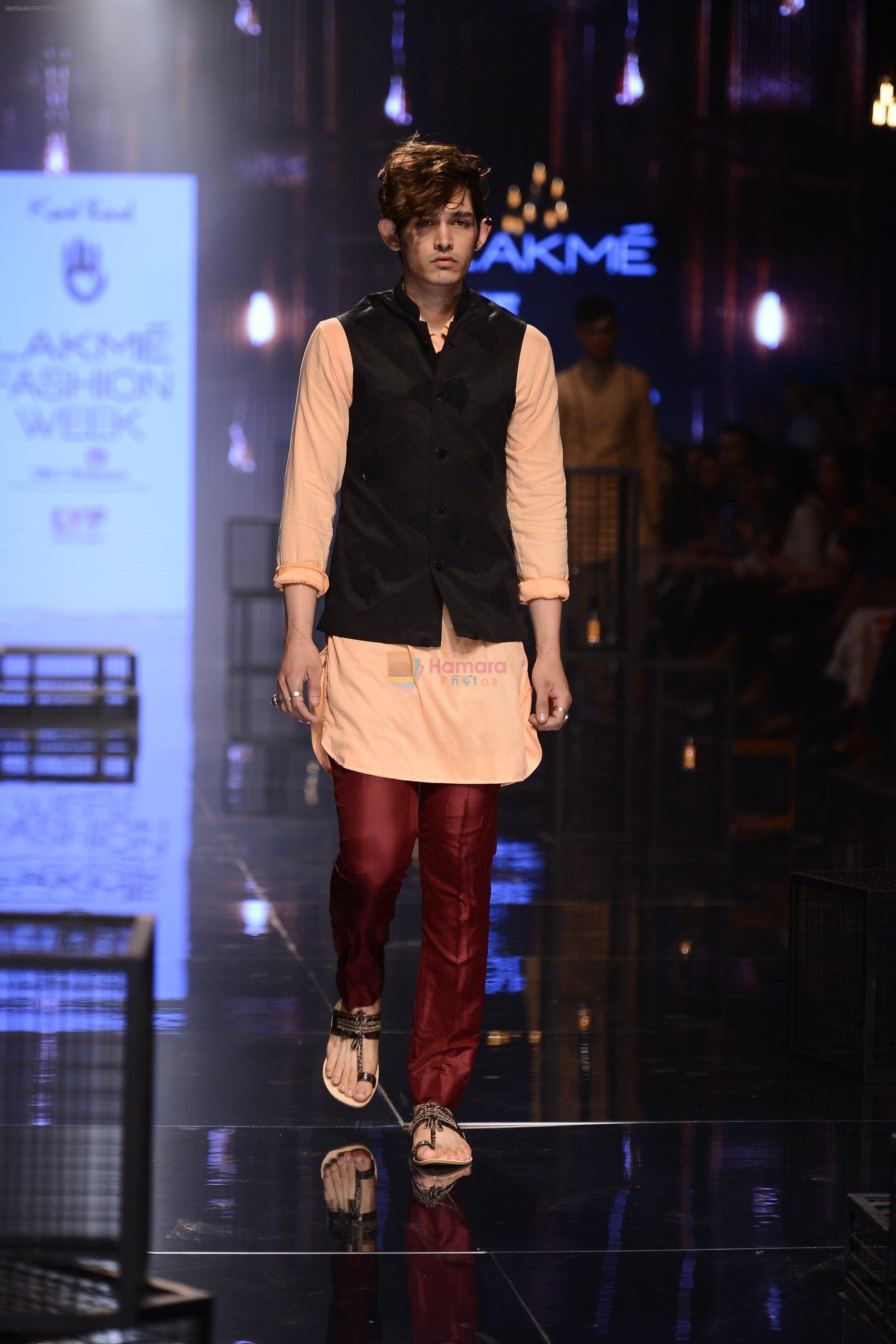 Model walk the ramp for Kunal Rawal Show at Lakme Fashion Week 2016 on 28th Aug 2016