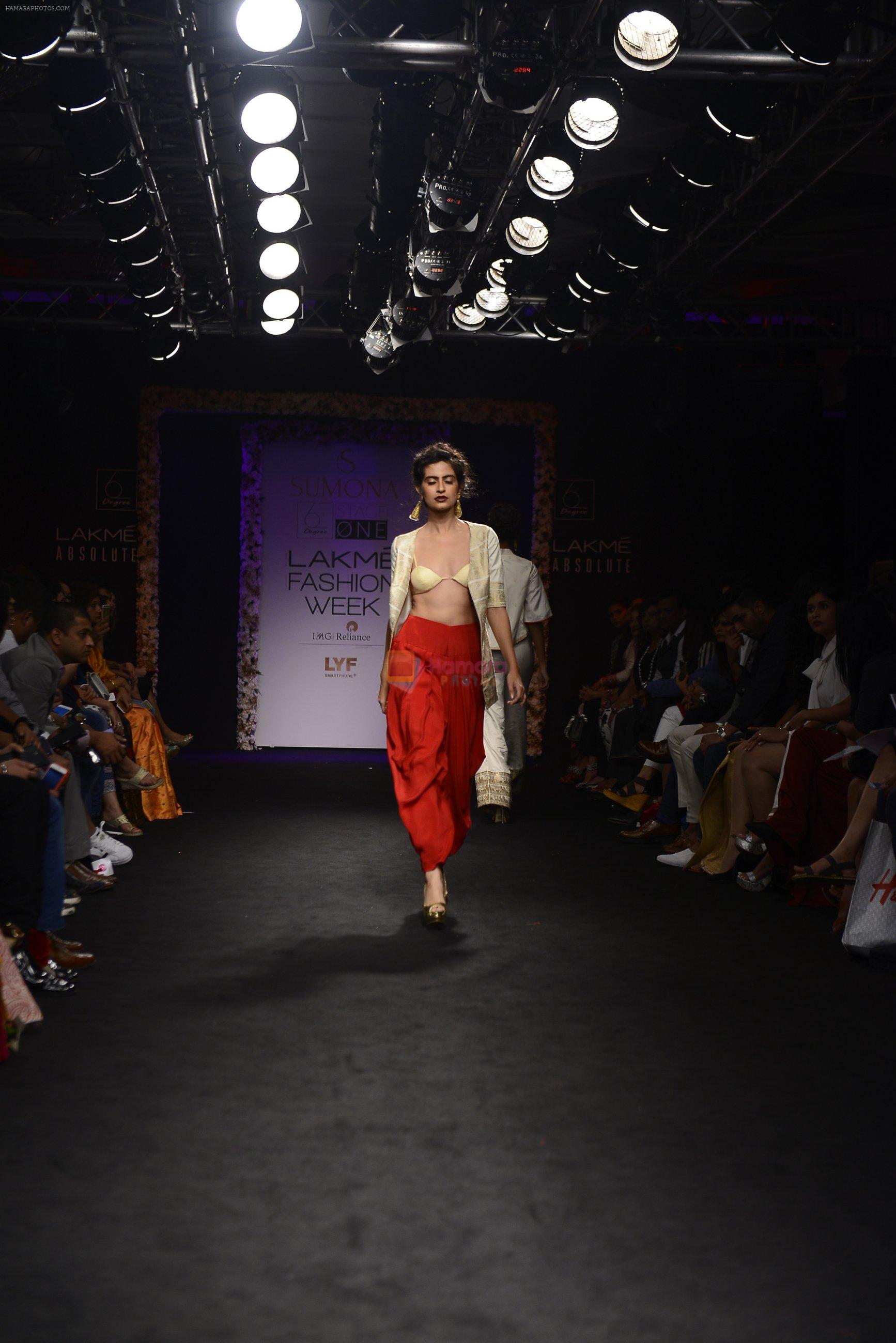 Model walk the ramp for Sumona Parekh Show at Lakme Fashion Week 2016 on 28th Aug 2016