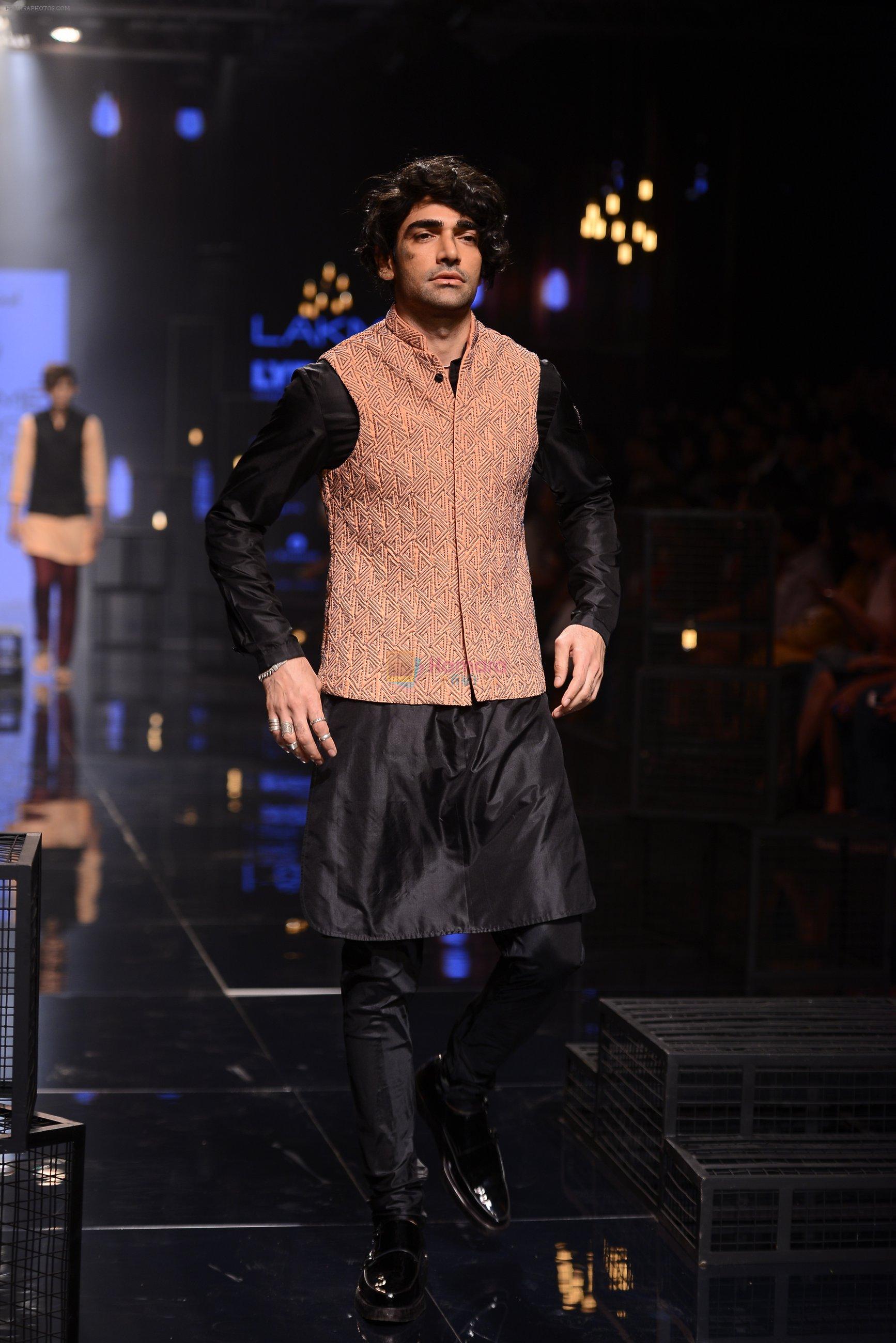 Model walk the ramp for Kunal Rawal Show at Lakme Fashion Week 2016 on 28th Aug 2016