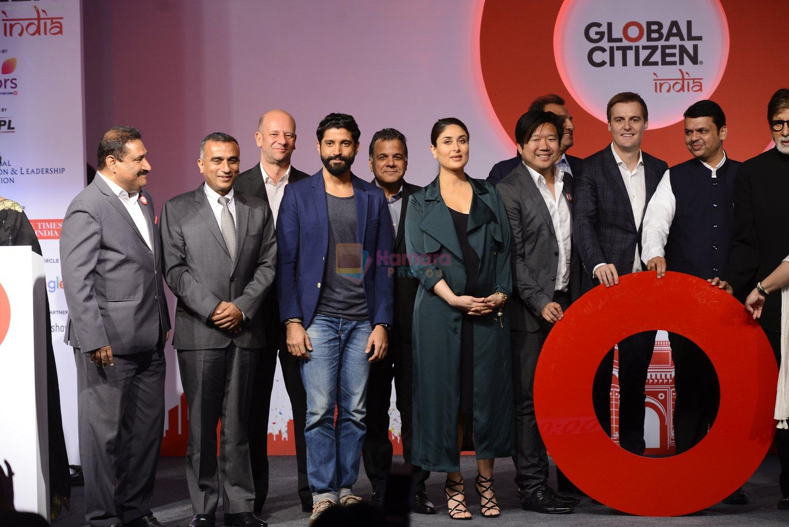 Kareena Kapoor Khan, Farhan Akhtar, Amitabh Bachchan, Aamir Khan at the launch of Global Citizen India on 11th Sept 2016
