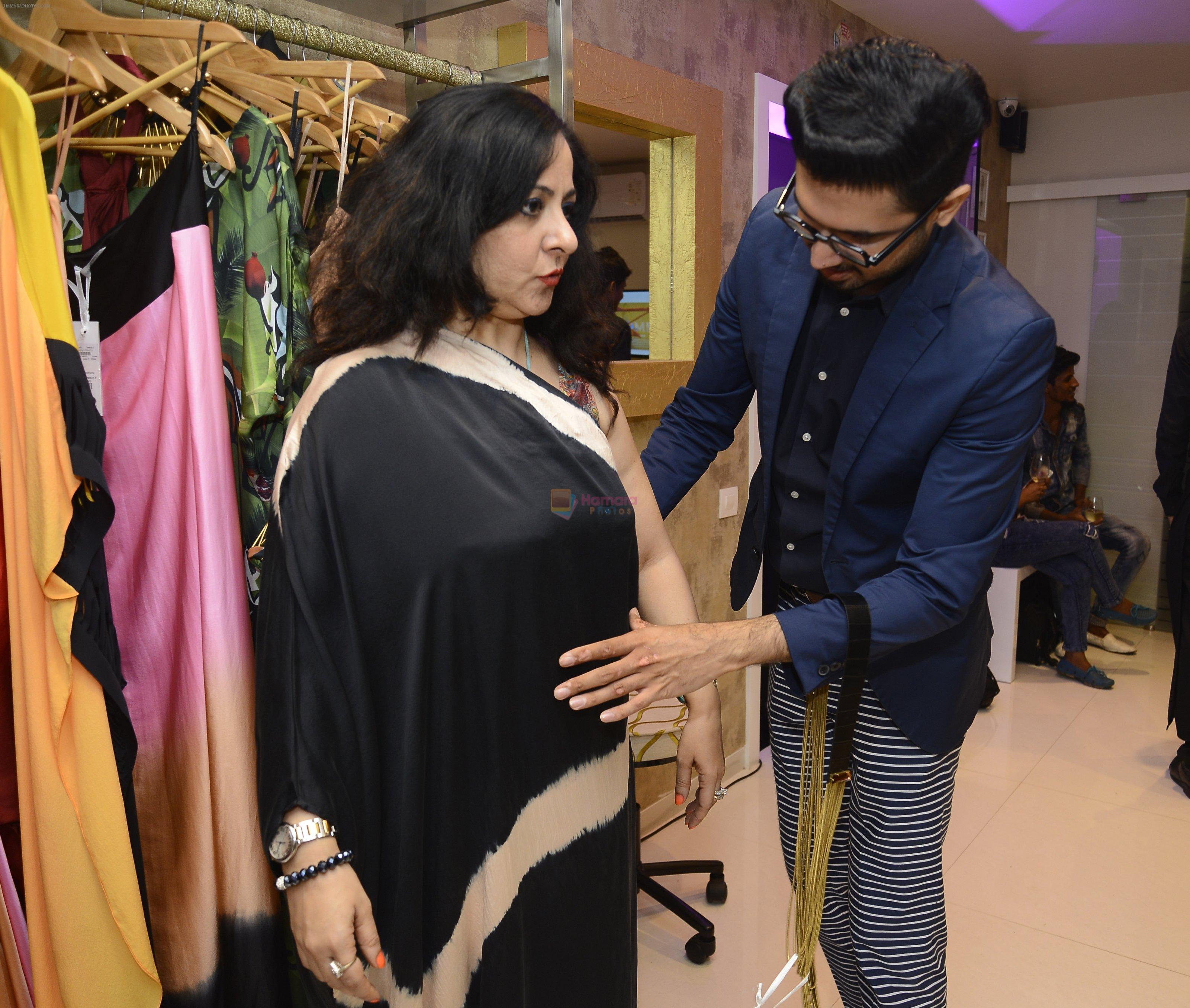 Actor Sudhanshu Pandey's wife Mona gets a makeover from the designers at Shivan N Naresh fashion preview in Primme Up Fashion store on 11th Spt 2016