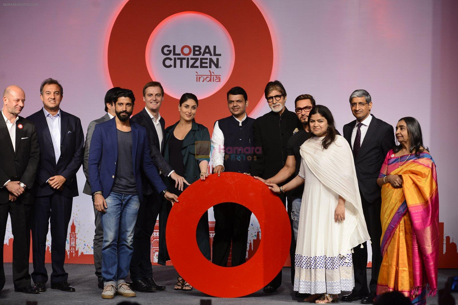 Kareena Kapoor Khan, Farhan Akhtar, Amitabh Bachchan, Aamir Khan at the launch of Global Citizen India on 11th Sept 2016