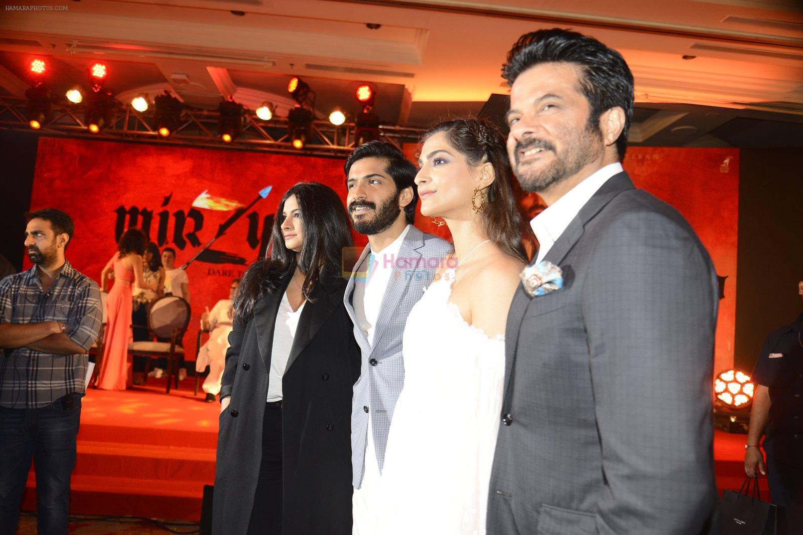 Rhea Kapoor, Sonam Kapoor, Harshvardhan Kapoor,Anil kapoor at the Audio release of Mirzya on 13th Sept 2016
