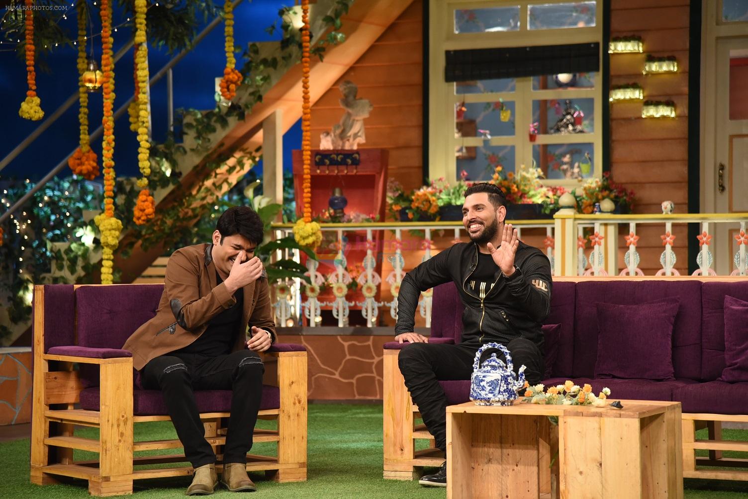 Yuvraj Singh on th sets of The Kapil Sharma Show on 18th Sept 2016