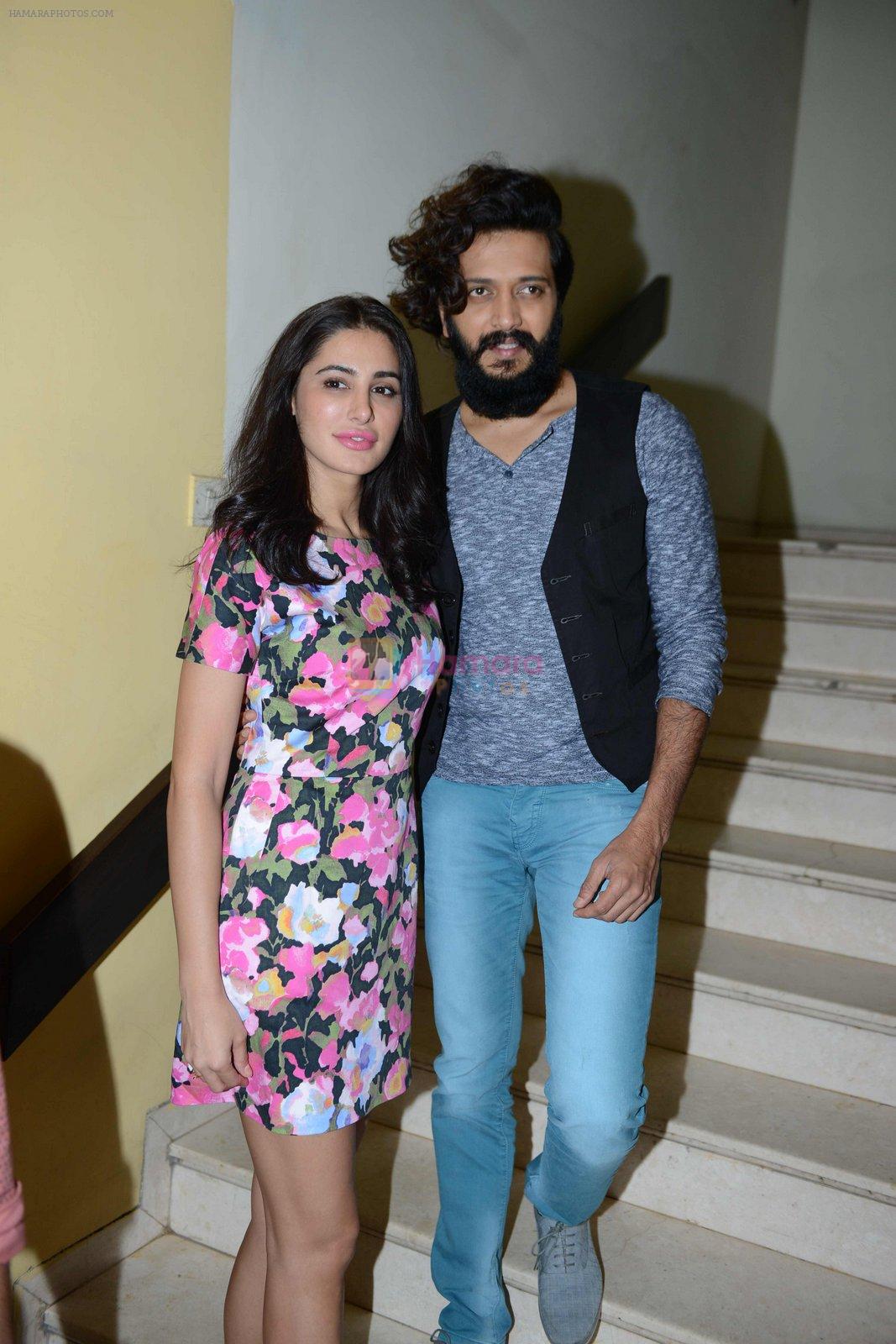 Nargis Fakhri, Riteish Deshmukh at Banjo press meet in Delhi on 19th Sept 2016