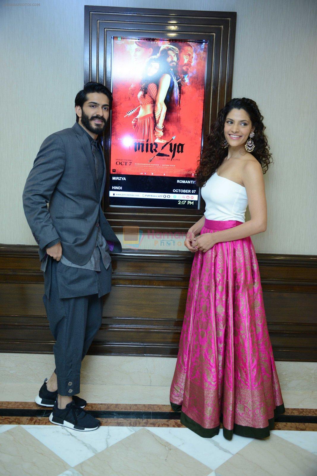 Harshvardhan Kapoor, Saiyami Kher at Mirzya press conference in delhi on n26th Sept 2016