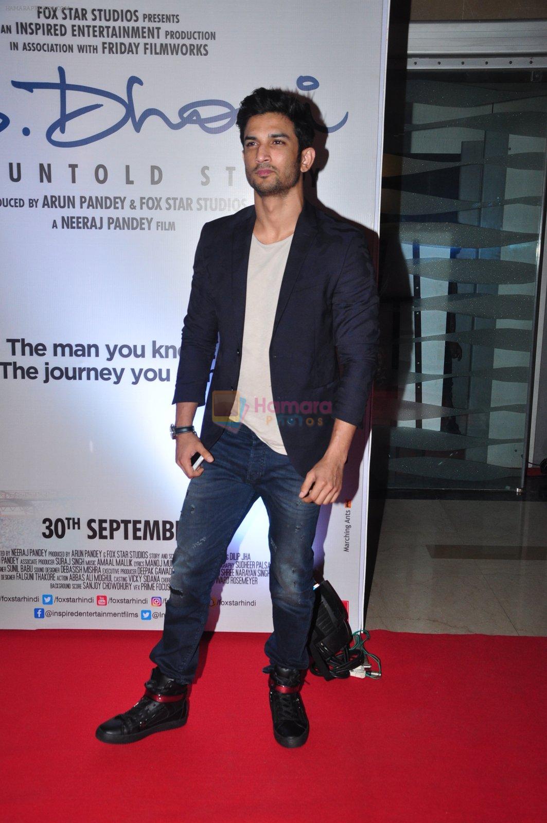 Sushant Singh Rajput at MS Dhoni premiere in Mumbai on 29th Sept 2016