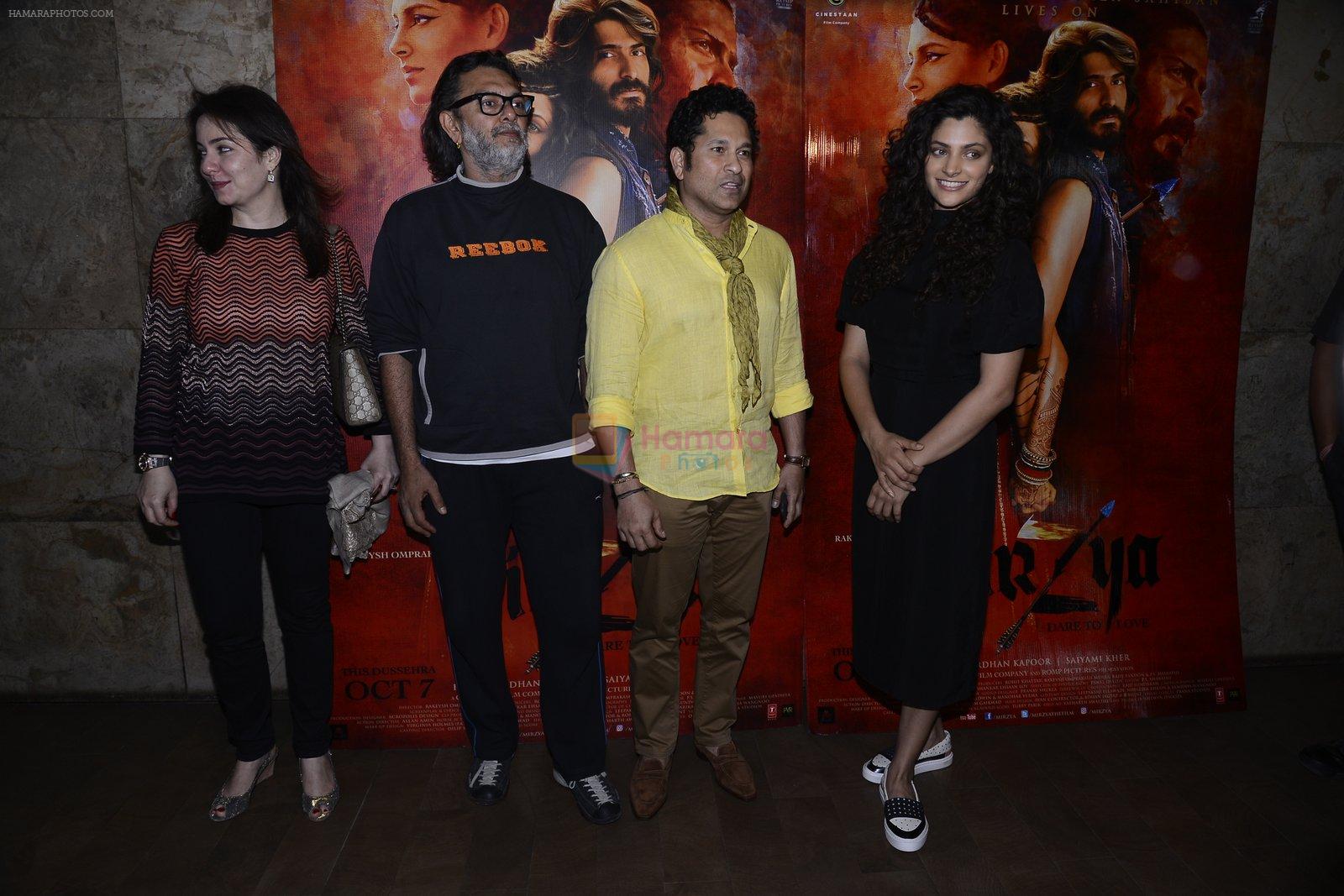 Sachin Tendulkar, Rakesh Mehra, Saiyami Kher at Mirzya screening on 11th Oct 2016