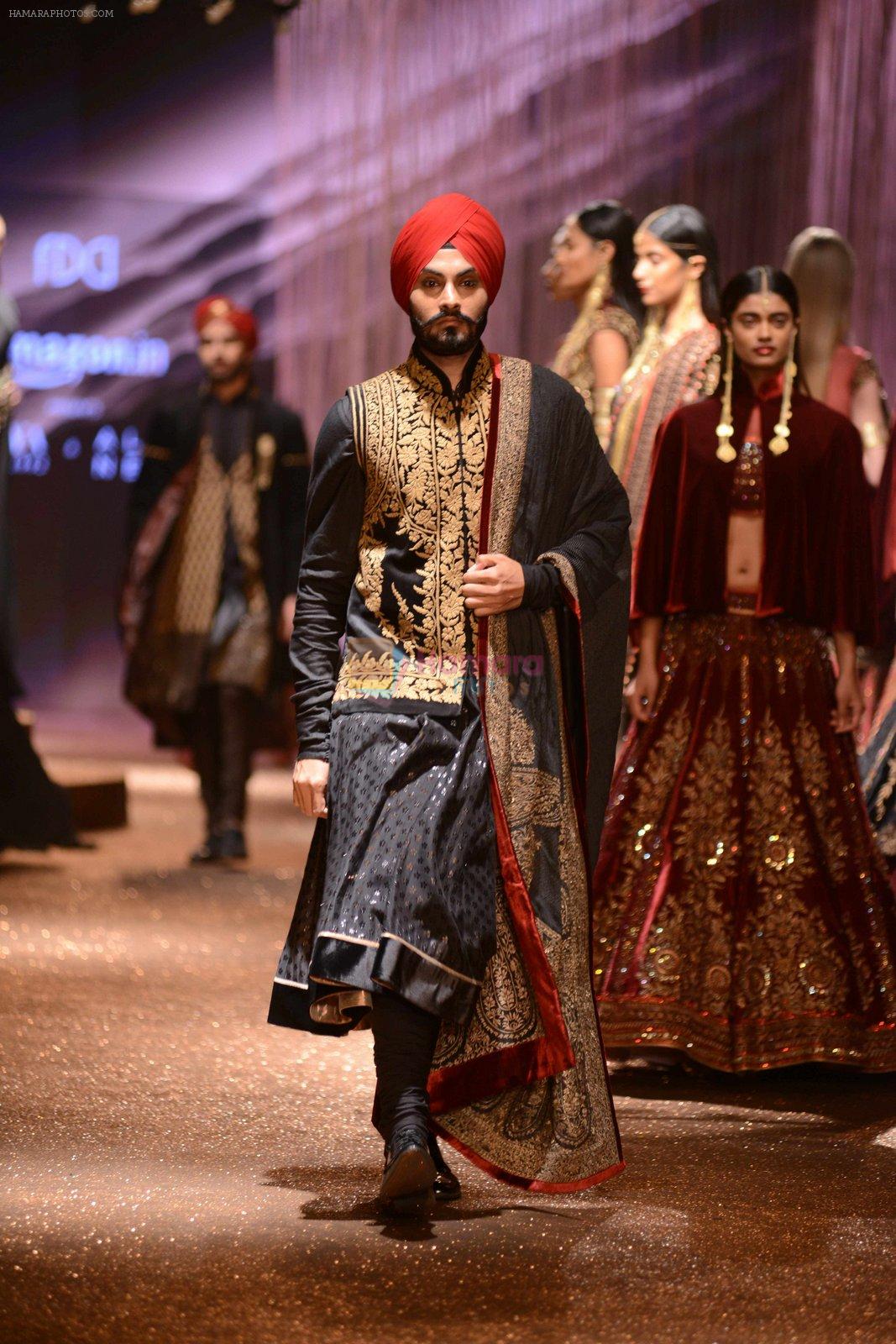 Model walk the ramp for JJ Valaya Show grand finale at amazon India Fashion Week on 16th Oct 2016