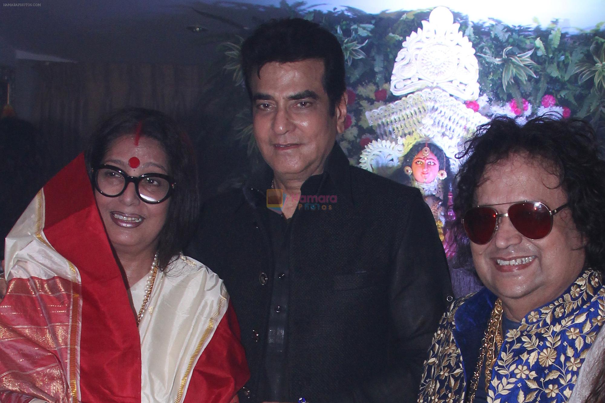 Chitrani Lahiri, Jeetendra and Bappi Lahiri at Bappi da's Lakshmi Puja in the Lahiri House