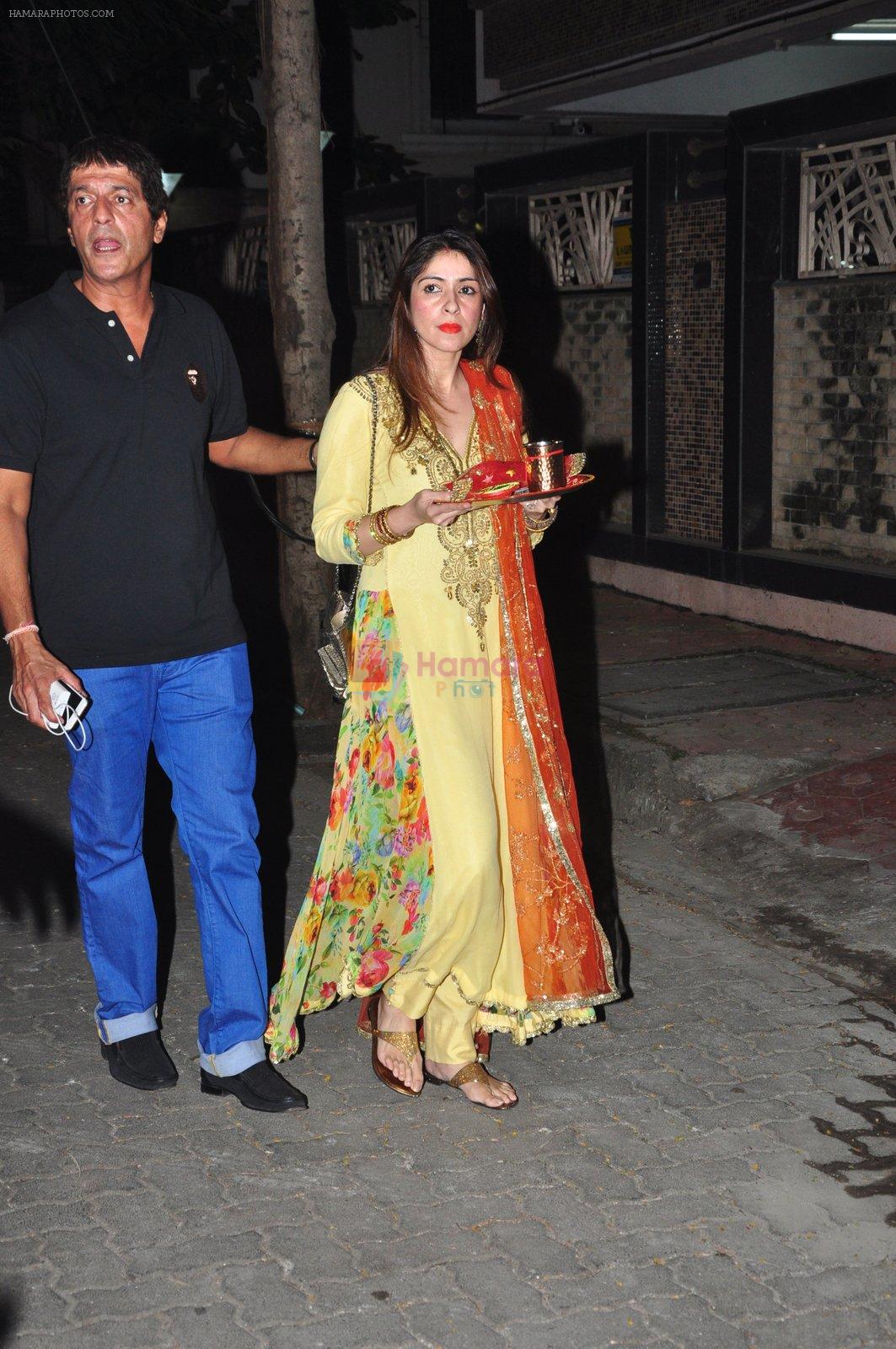 Chunky Pandey celebrate Karva Chauth at Anil Kapoor�s house in Juhu on 19th Oct 2016