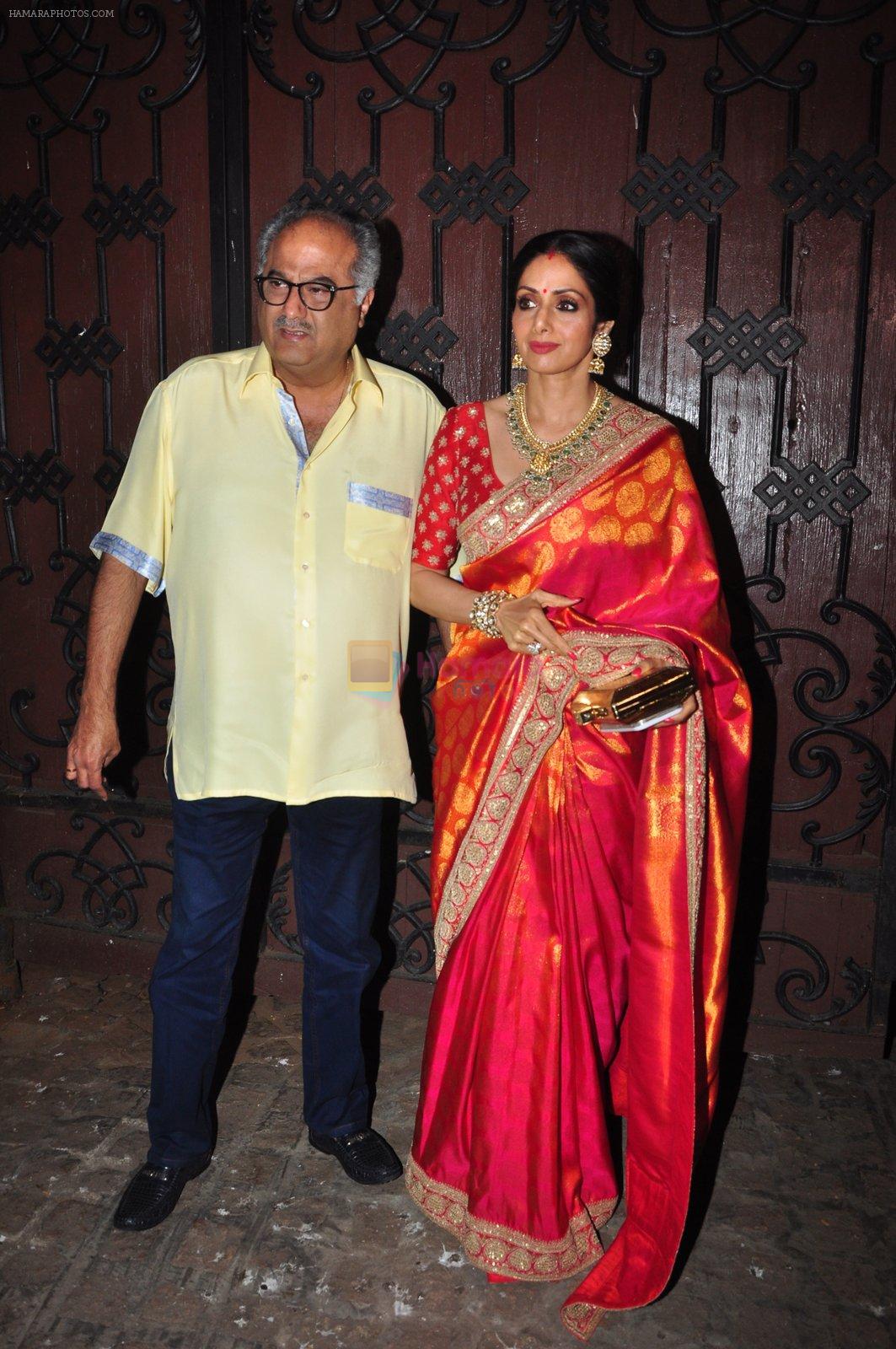 Sridevi, Boney Kapoor celebrate Karva Chauth at Anil Kapoor�s house in Juhu on 19th Oct 2016